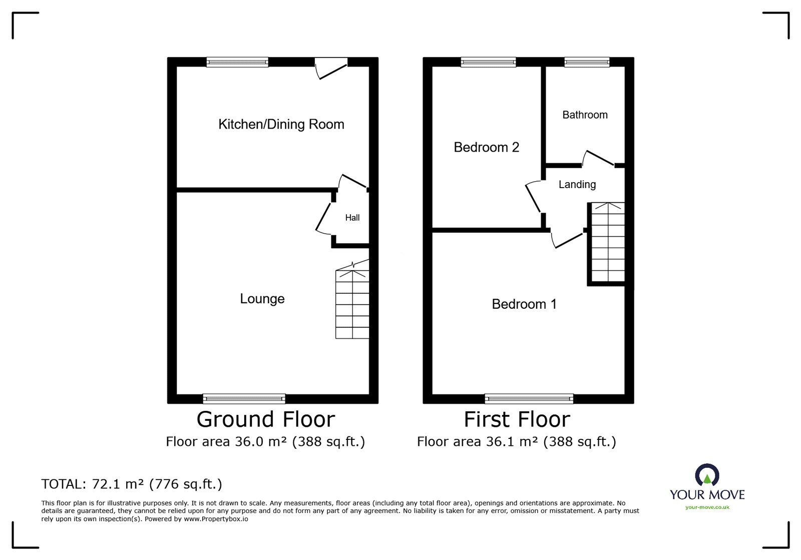 Floorplan of 2 bedroom Semi Detached House for sale, Severn Avenue, Hinckley, Leicestershire, LE10