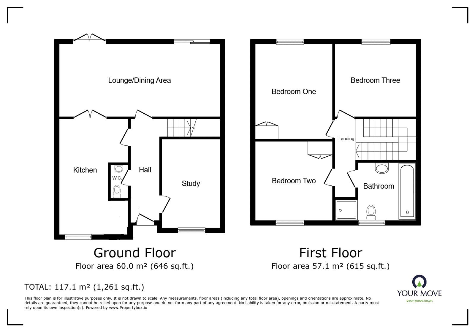 Floorplan of 3 bedroom Semi Detached House for sale, Hilary Bevins Close, Higham-on-the-Hill, Leicestershire, CV13