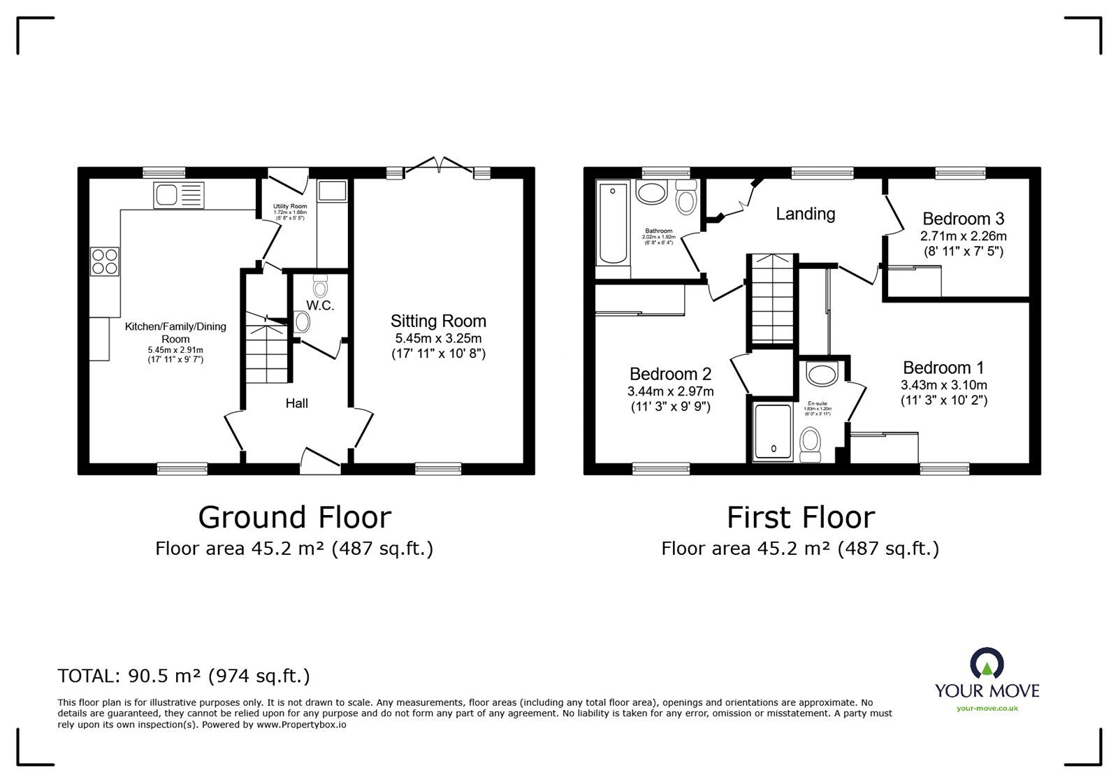 Floorplan of 3 bedroom Detached House for sale, Sunloch Close, Burbage, Leicestershire, LE10