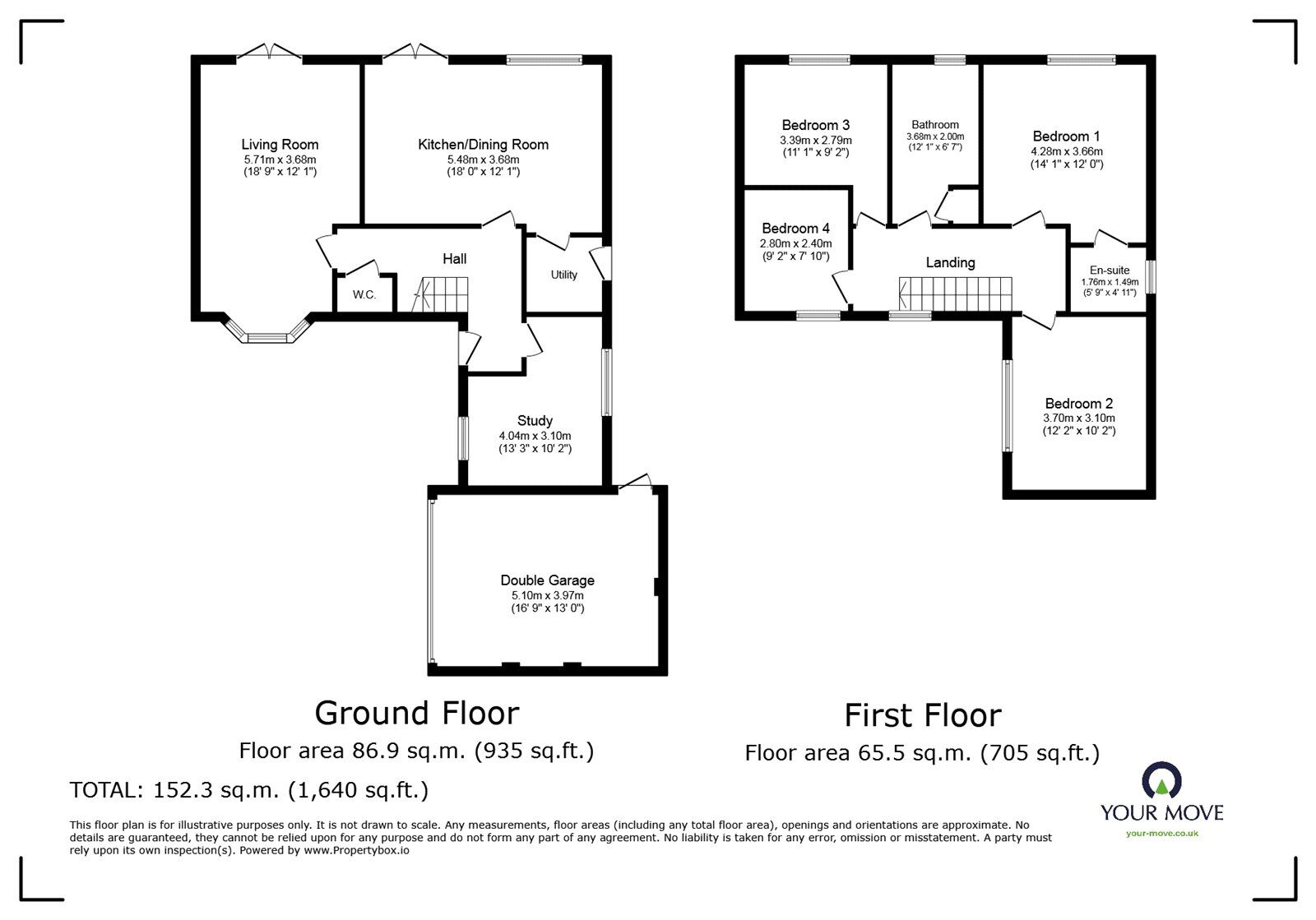 Floorplan of 4 bedroom Detached House for sale, Cardinal Drive, Burbage, Leicestershire, LE10