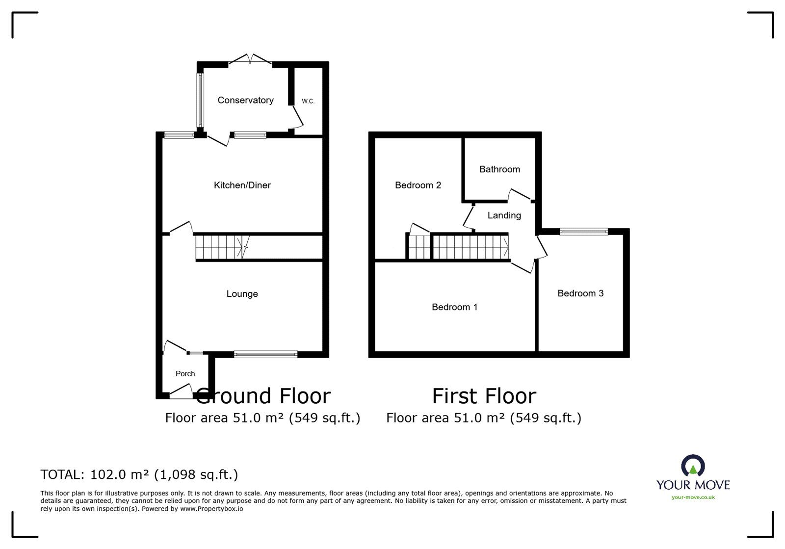 Floorplan of 3 bedroom Link Detached House for sale, High Street, Earl Shilton, Leicestershire, LE9