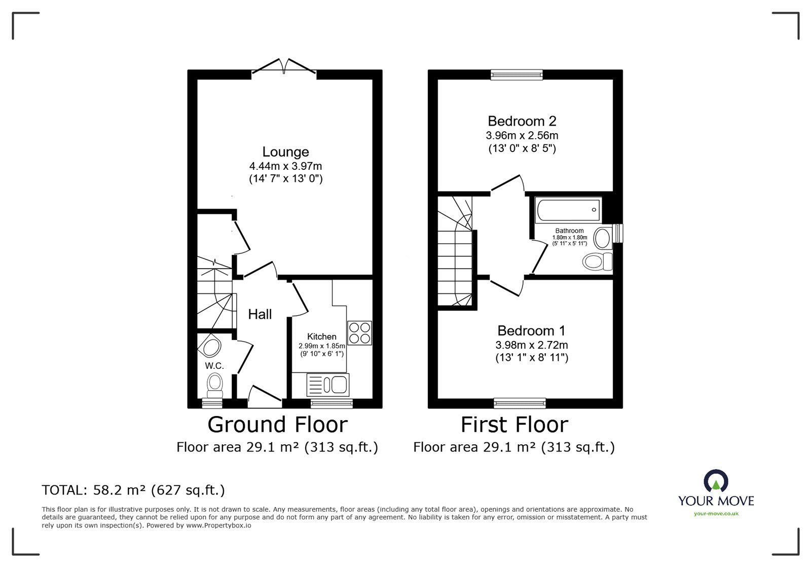 Floorplan of 2 bedroom End Terrace House to rent, Slate Drive, Burbage, Leicestershire, LE10