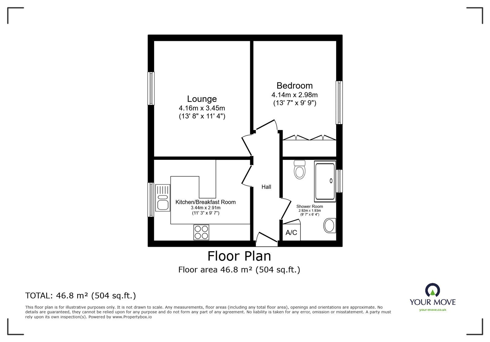 Floorplan of 1 bedroom  Flat for sale, Bank Terrace, Barwell, Leicestershire, LE9