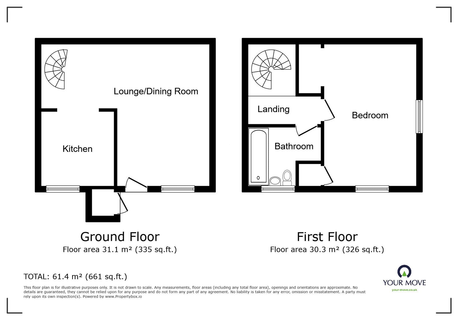 Floorplan of 1 bedroom End Terrace House for sale, Oak Close, Burbage, Leicestershire, LE10