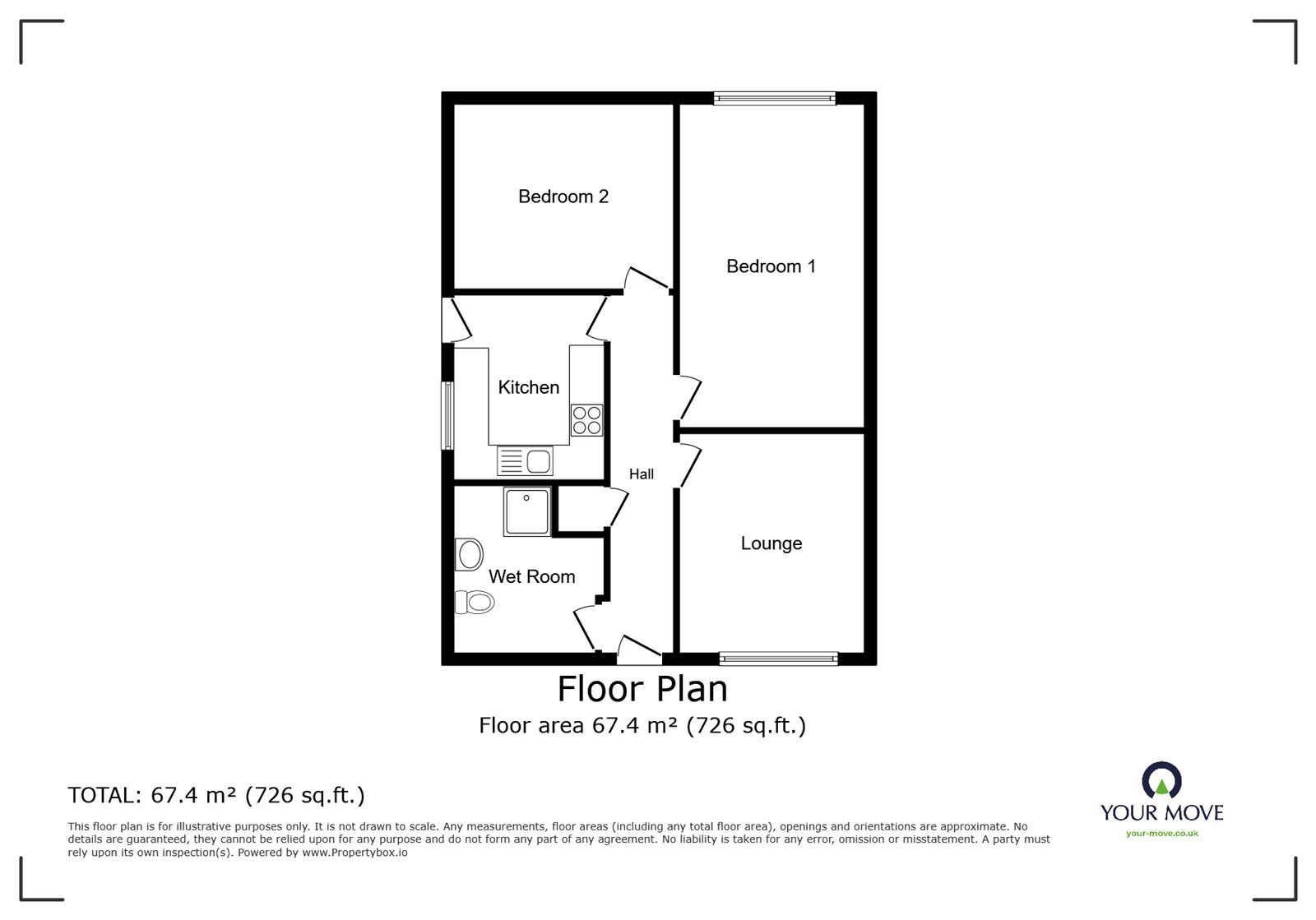 Floorplan of 2 bedroom Semi Detached Bungalow for sale, Wensum Close, Hinckley, Leicestershire, LE10