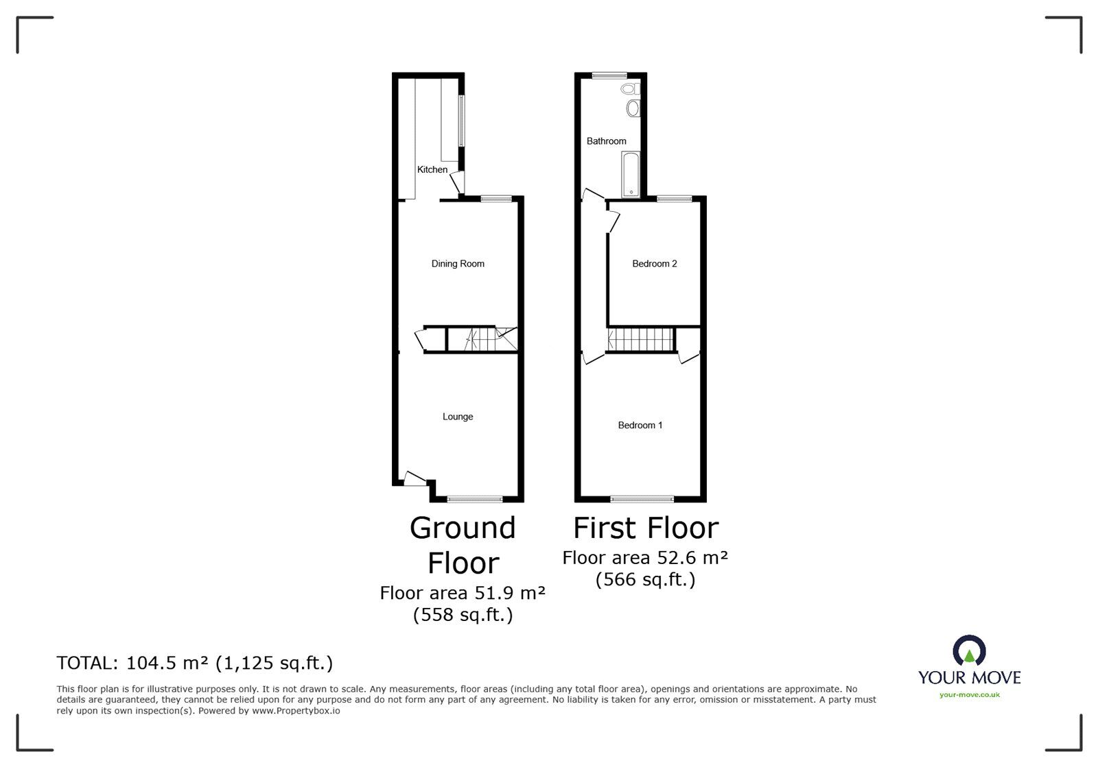 Floorplan of 2 bedroom Mid Terrace House for sale, Factory Road, Hinckley, Leicestershire, LE10