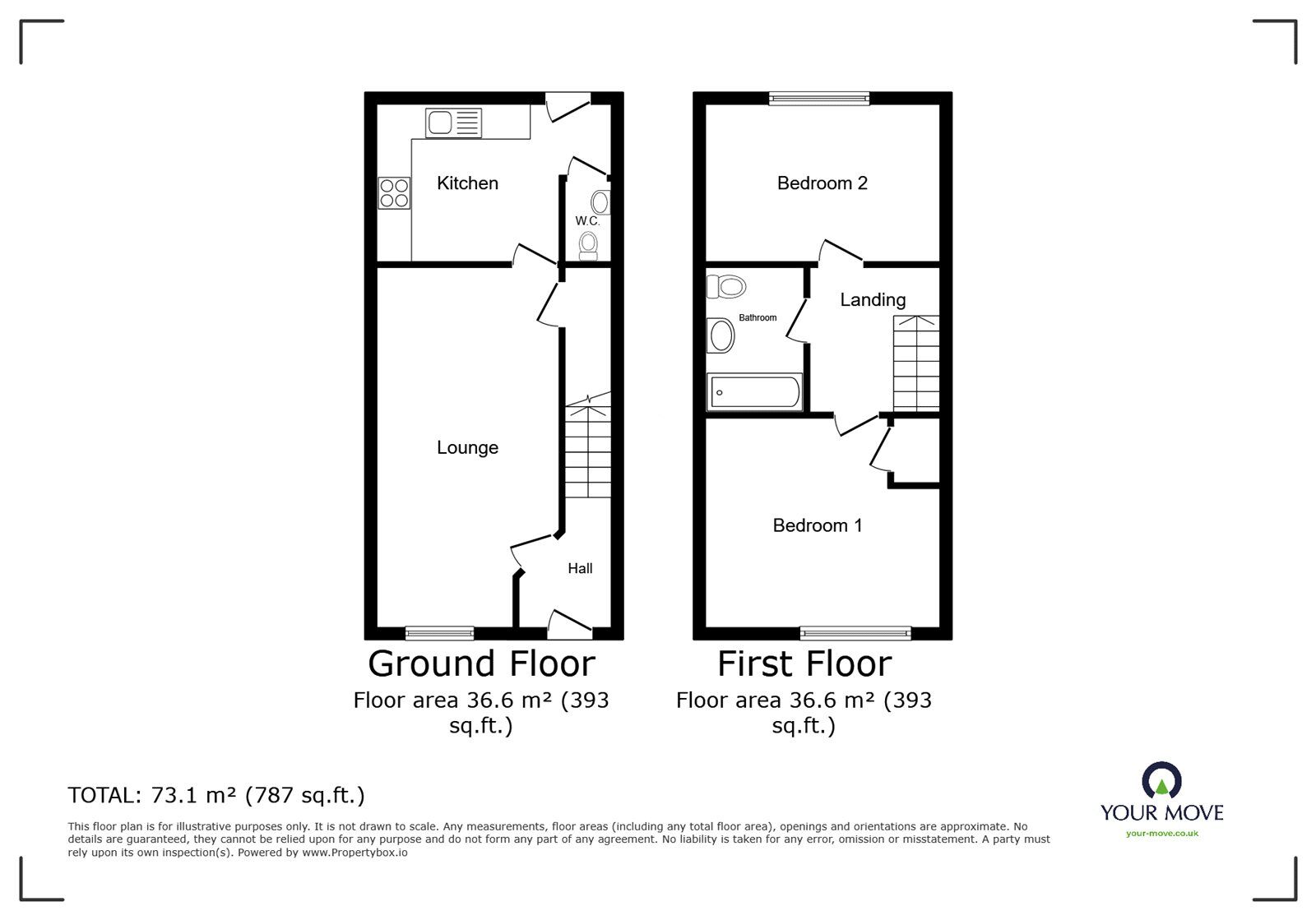 Floorplan of 2 bedroom Semi Detached House for sale, Hinckley Road, Earl Shilton, Leicestershire, LE9