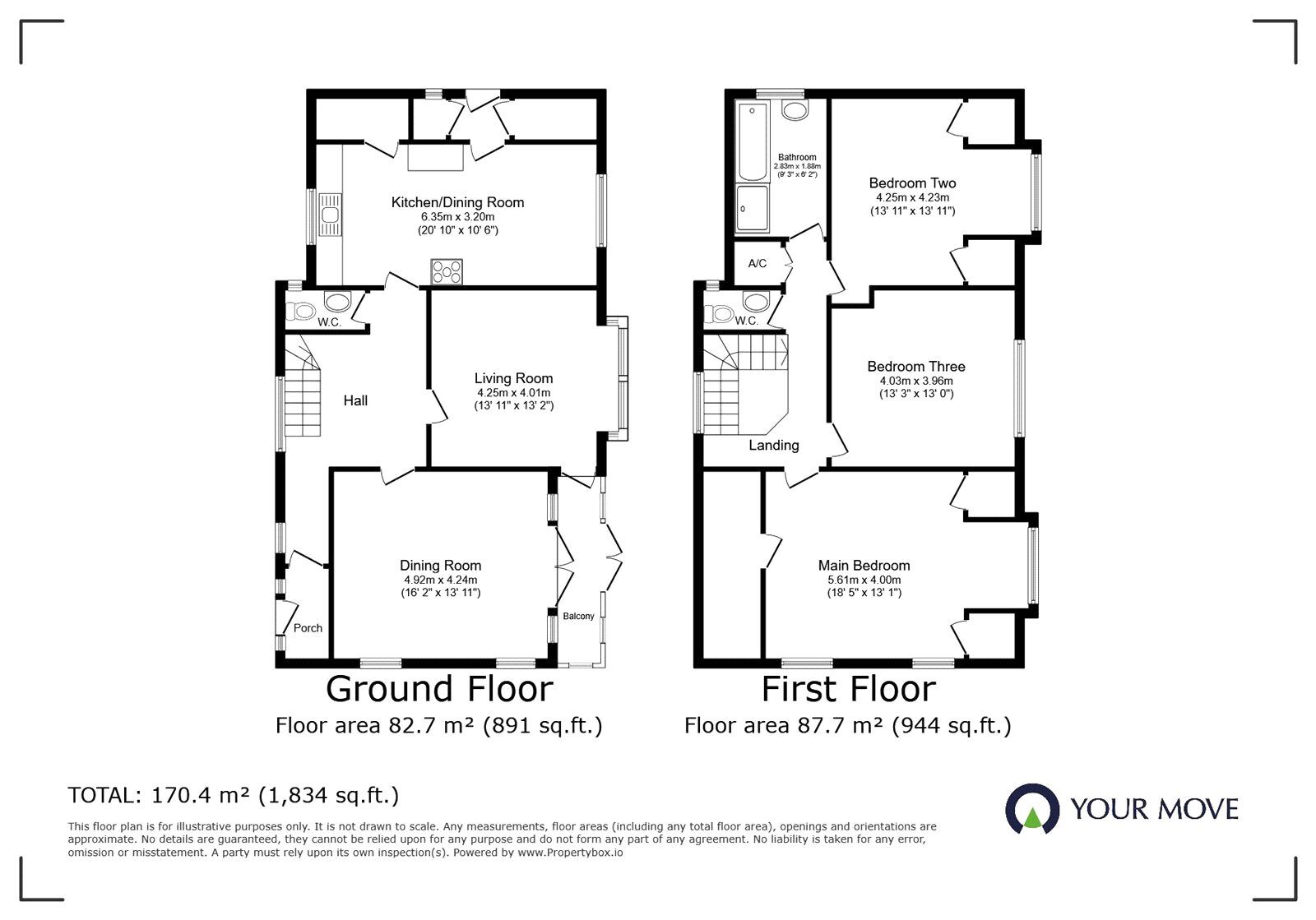 Floorplan of 3 bedroom Detached House for sale, Southfield Road, Hinckley, Leicestershire, LE10