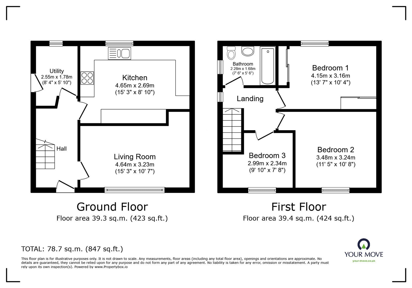 Floorplan of 2 bedroom Mid Terrace House to rent, Brame Road, Hinckley, Leicestershire, LE10