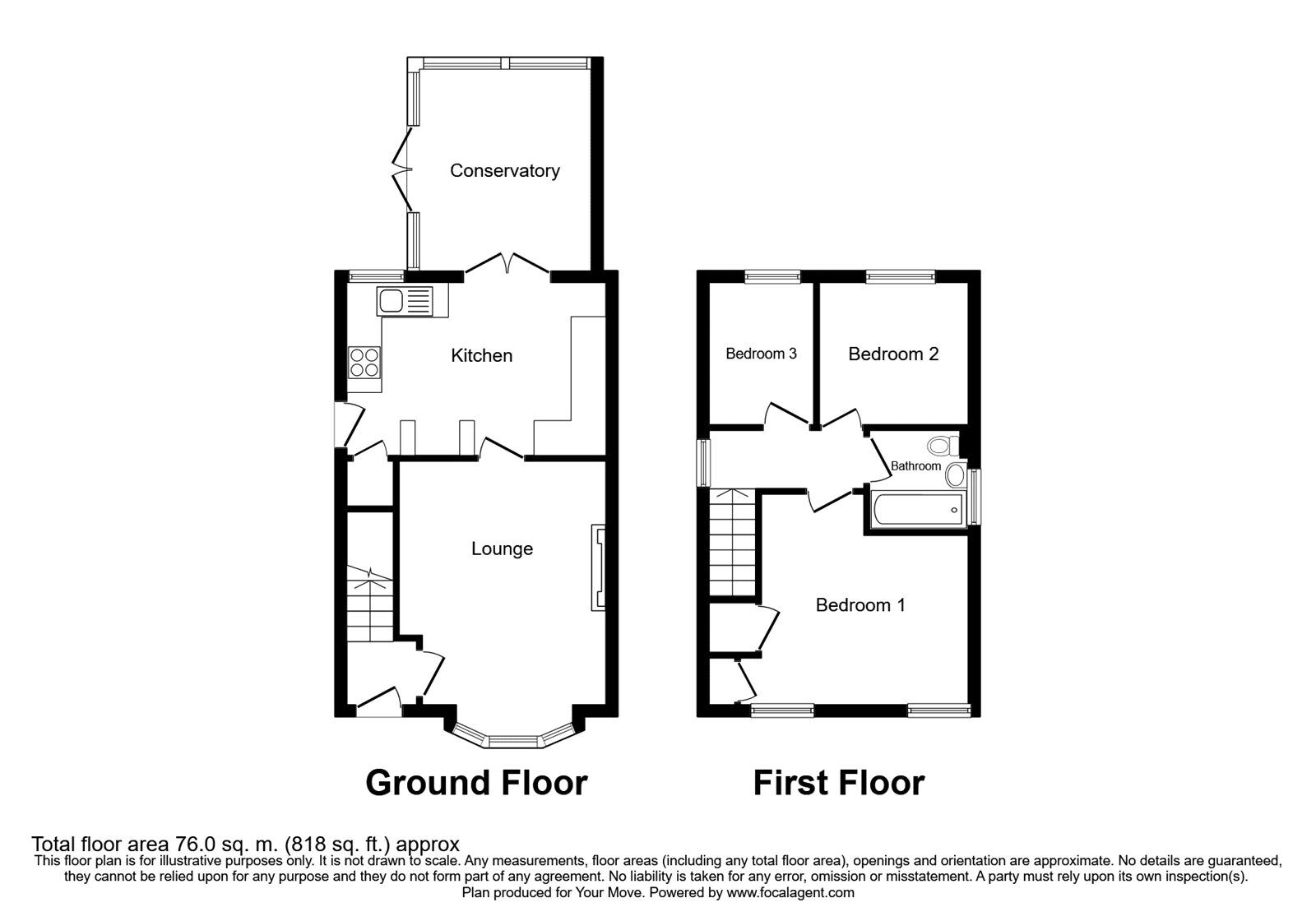 Floorplan of 3 bedroom Detached House for sale, Willow Tree Close, Barwell, Leicestershire, LE9