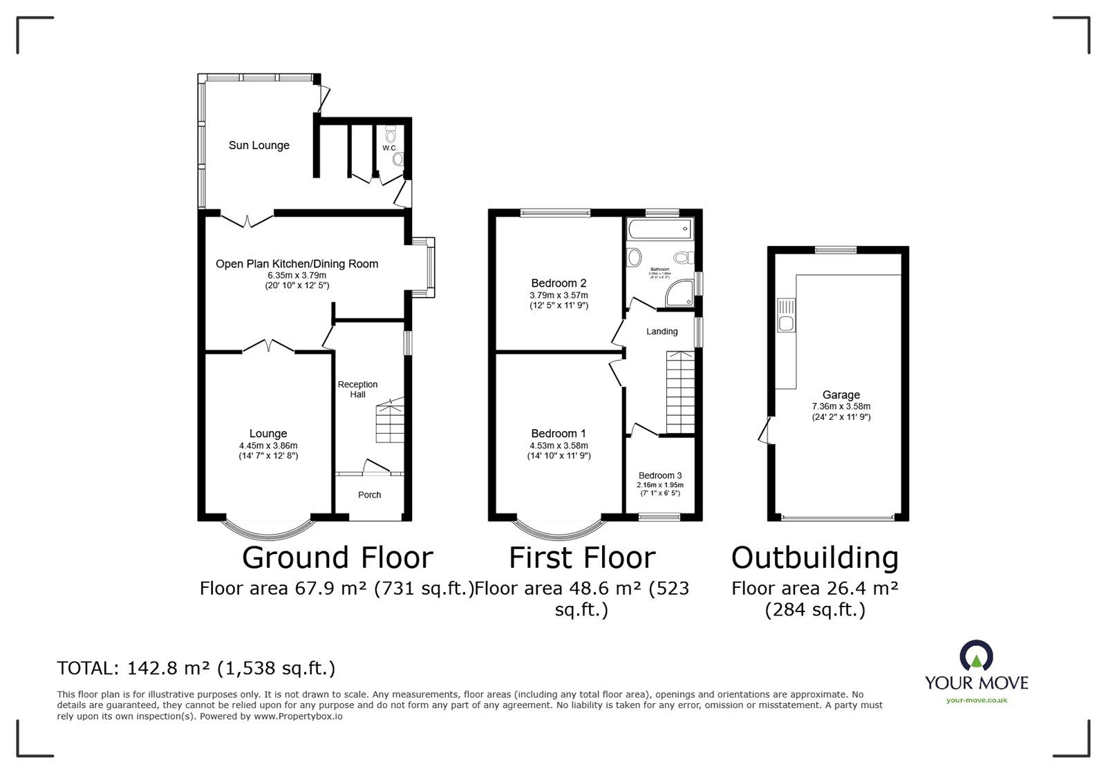 Floorplan of 3 bedroom Semi Detached House for sale, Eastwoods Road, Hinckley, Leicestershire, LE10