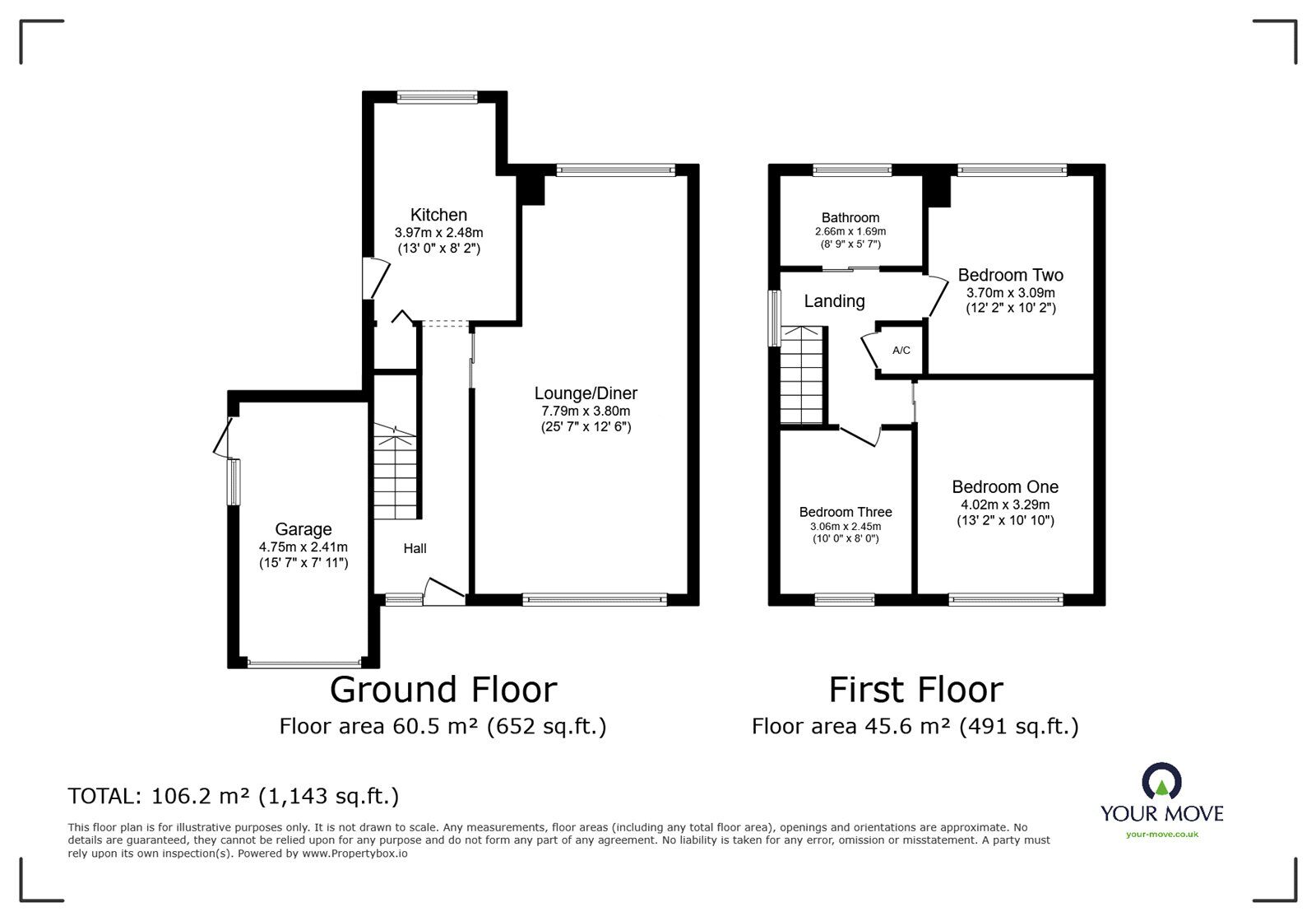 Floorplan of 3 bedroom Detached House for sale, Harecroft Crescent, Sapcote, Leicestershire, LE9