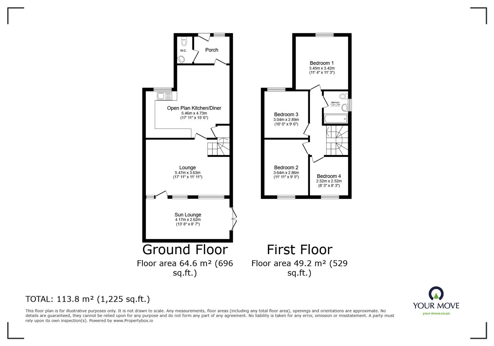 Floorplan of 4 bedroom Semi Detached House for sale, Knapton Close, Hinckley, Leicestershire, LE10