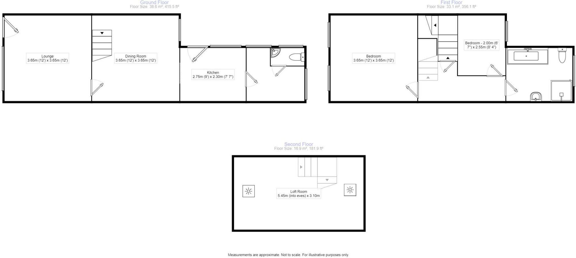 Floorplan of 2 bedroom End Terrace House for sale, Froghall Lane, Walkern, Hertfordshire, SG2