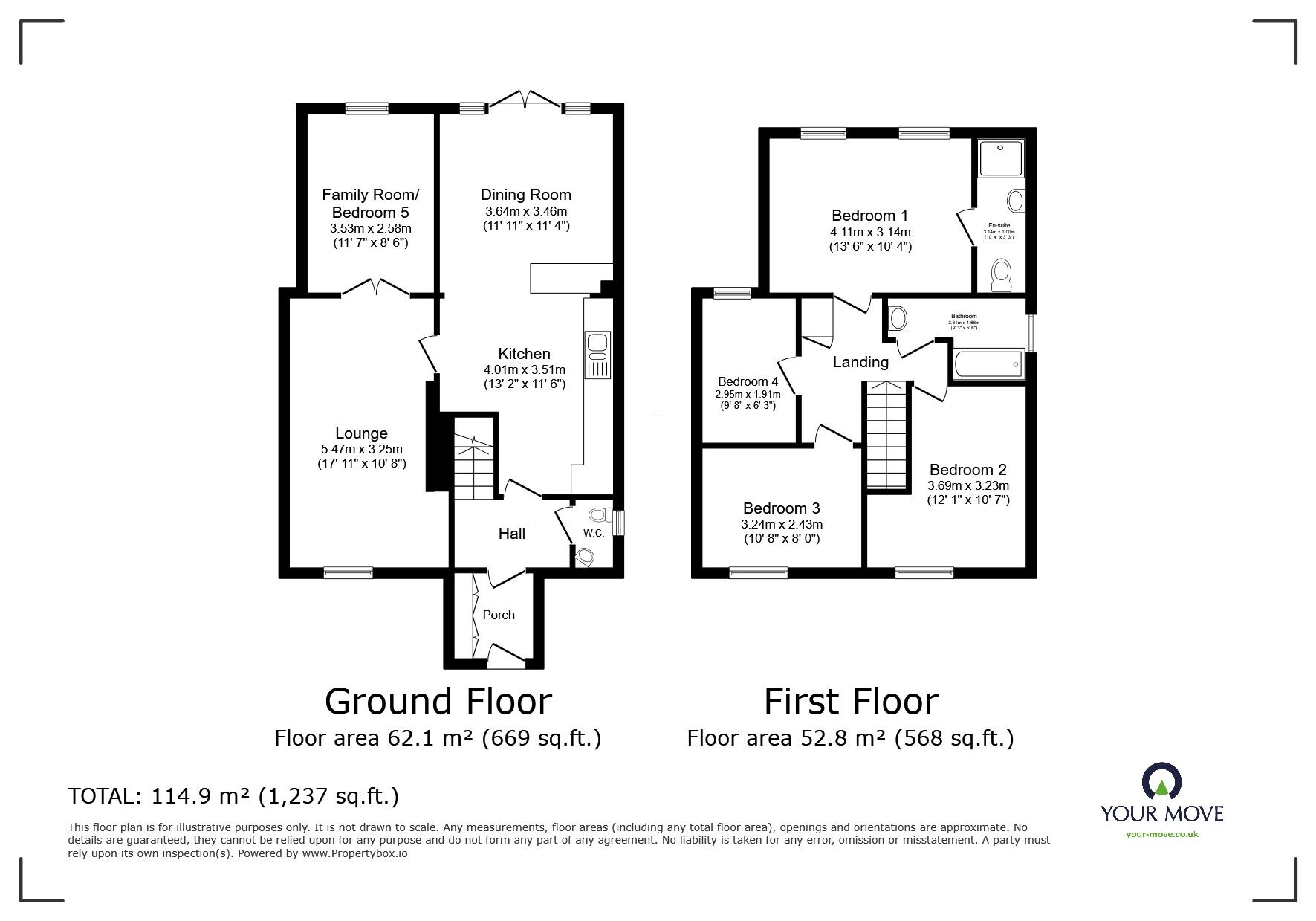 Floorplan of 4 bedroom End Terrace House for sale, Hill Road, Codicote, Hertfordshire, SG4