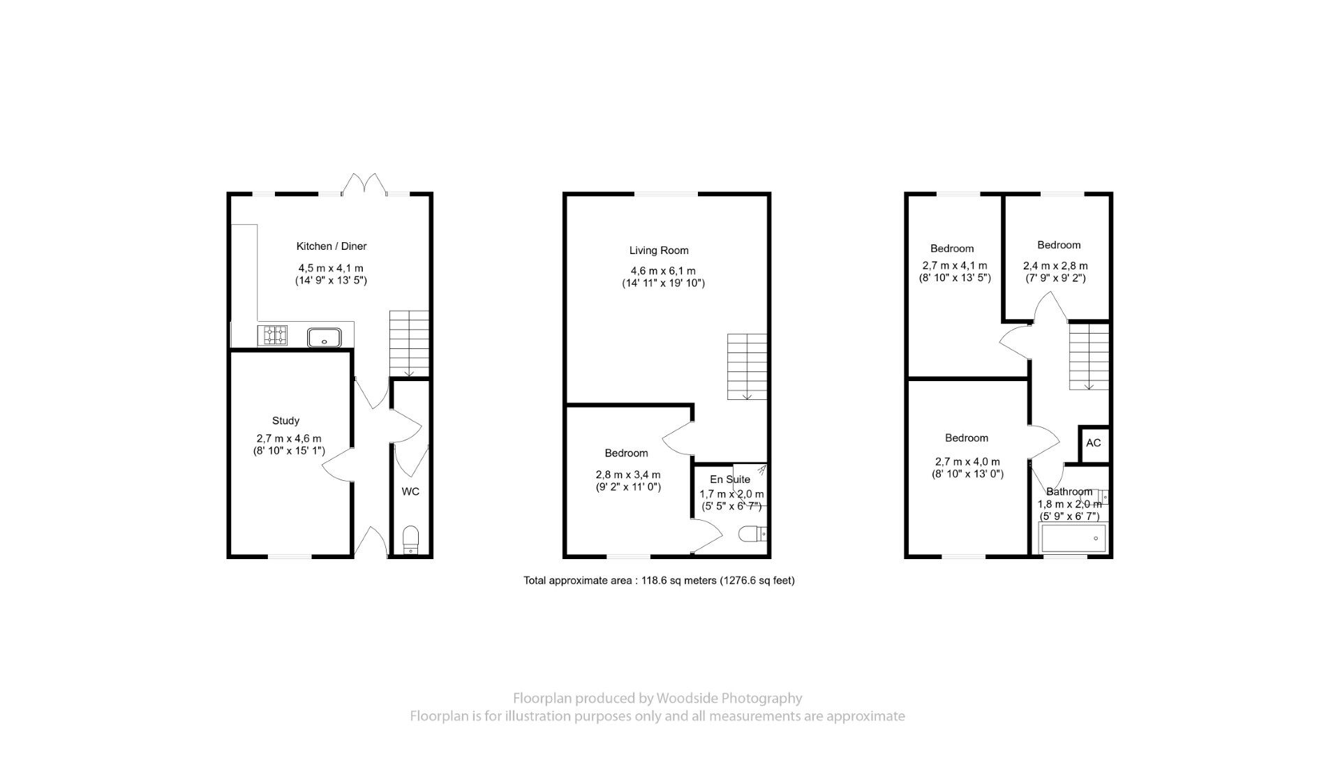 Floorplan of 4 bedroom Semi Detached House for sale, Trowbridge Gardens, Luton, Bedfordshire, LU2