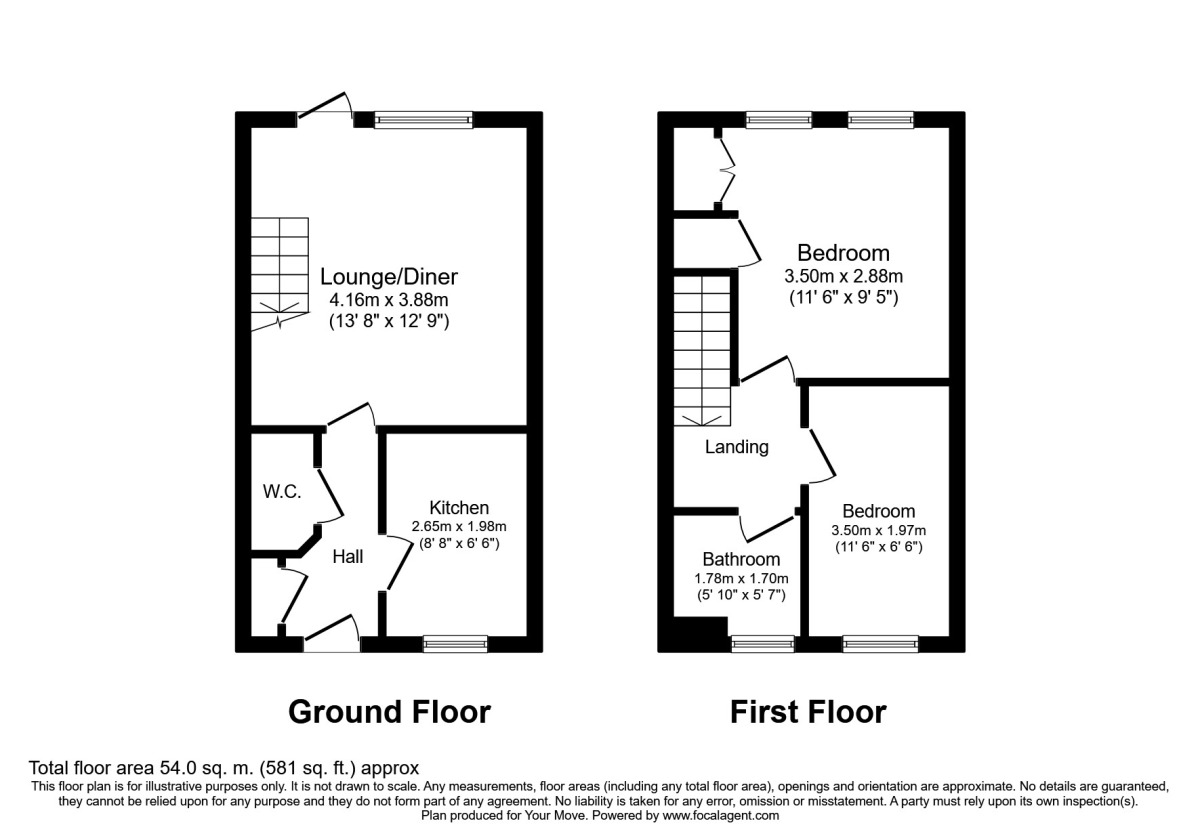 Floorplan of 2 bedroom Mid Terrace House for sale, Great Gables, Stevenage, Hertfordshire, SG1