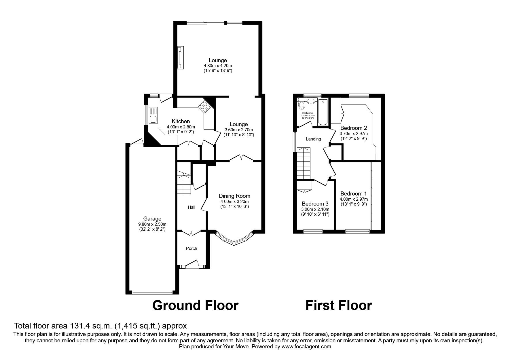 Floorplan of 3 bedroom Semi Detached House for sale, Rochester Crescent, Hoo, Kent, ME3