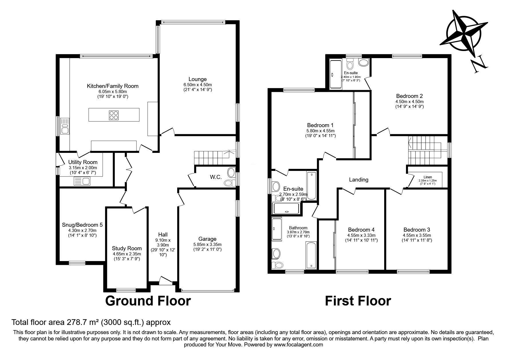 Floorplan of 5 bedroom Detached House for sale, Christmas Lane, High Halstow, Kent, ME3