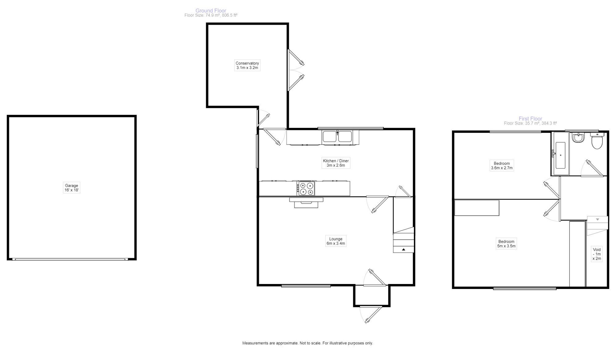 Floorplan of 2 bedroom Semi Detached House for sale, Edinburgh Road, Isle of Grain, Kent, ME3