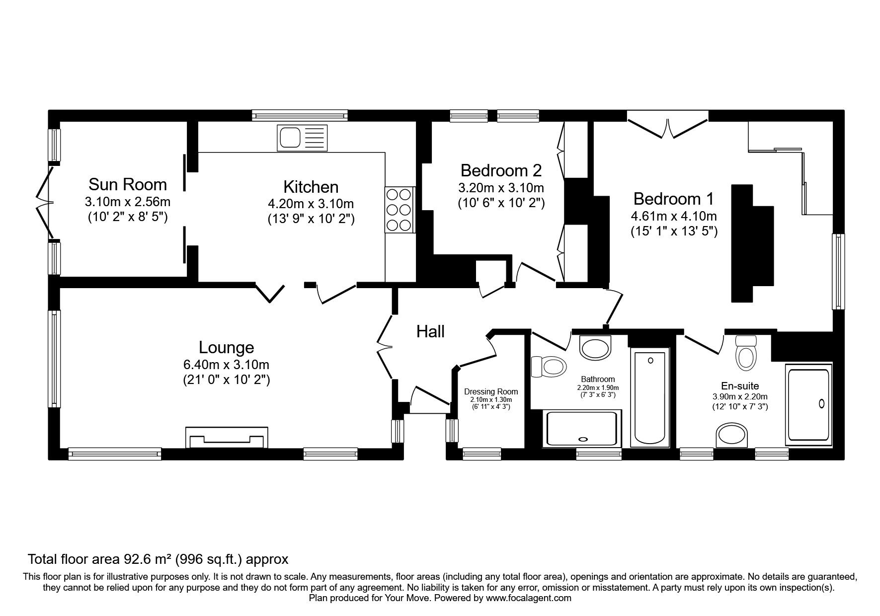 Floorplan of 2 bedroom  Property for sale, Peninsula Crescent, Hoo, Kent, ME3