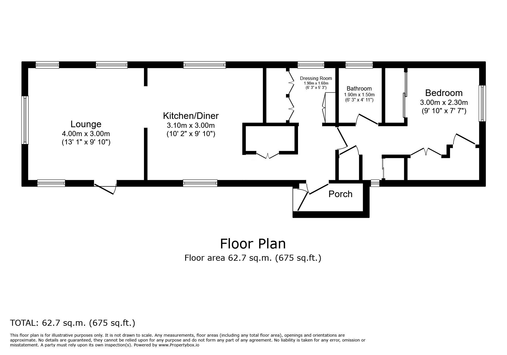 Floorplan of 1 bedroom Detached Bungalow for sale, Kingsmead Park, Allhallows, Kent, ME3