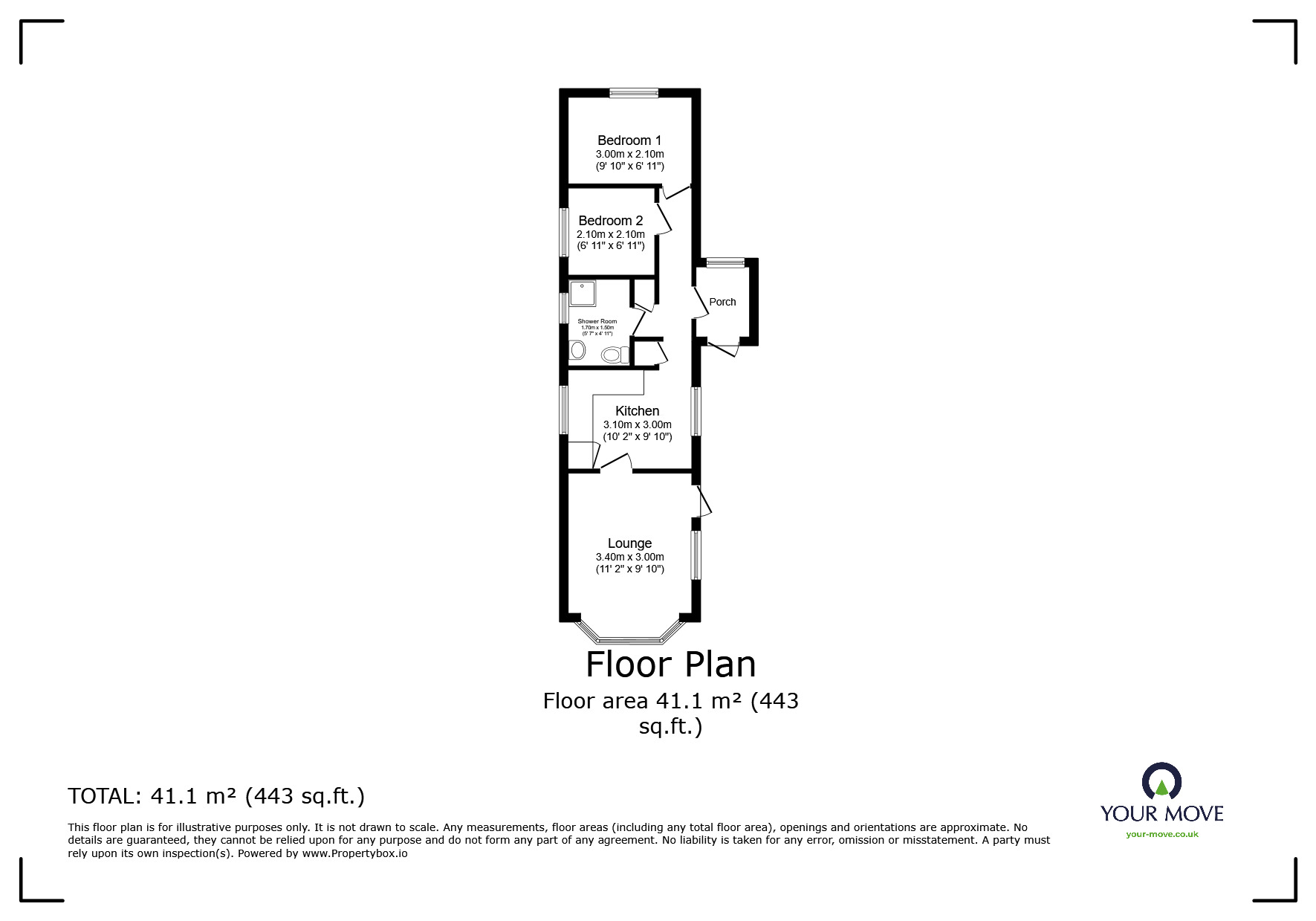 Floorplan of 2 bedroom  Property for sale, Hoo Marina Park, Vicarage Lane, Rochester, ME3