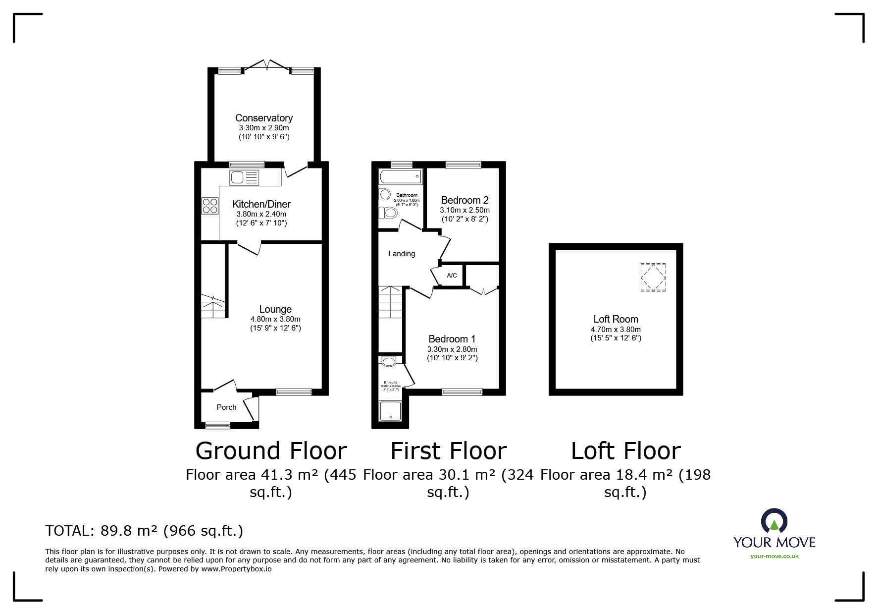 Floorplan of 2 bedroom Mid Terrace House for sale, Nursery Gardens, Butt Haw Close, Rochester, ME3