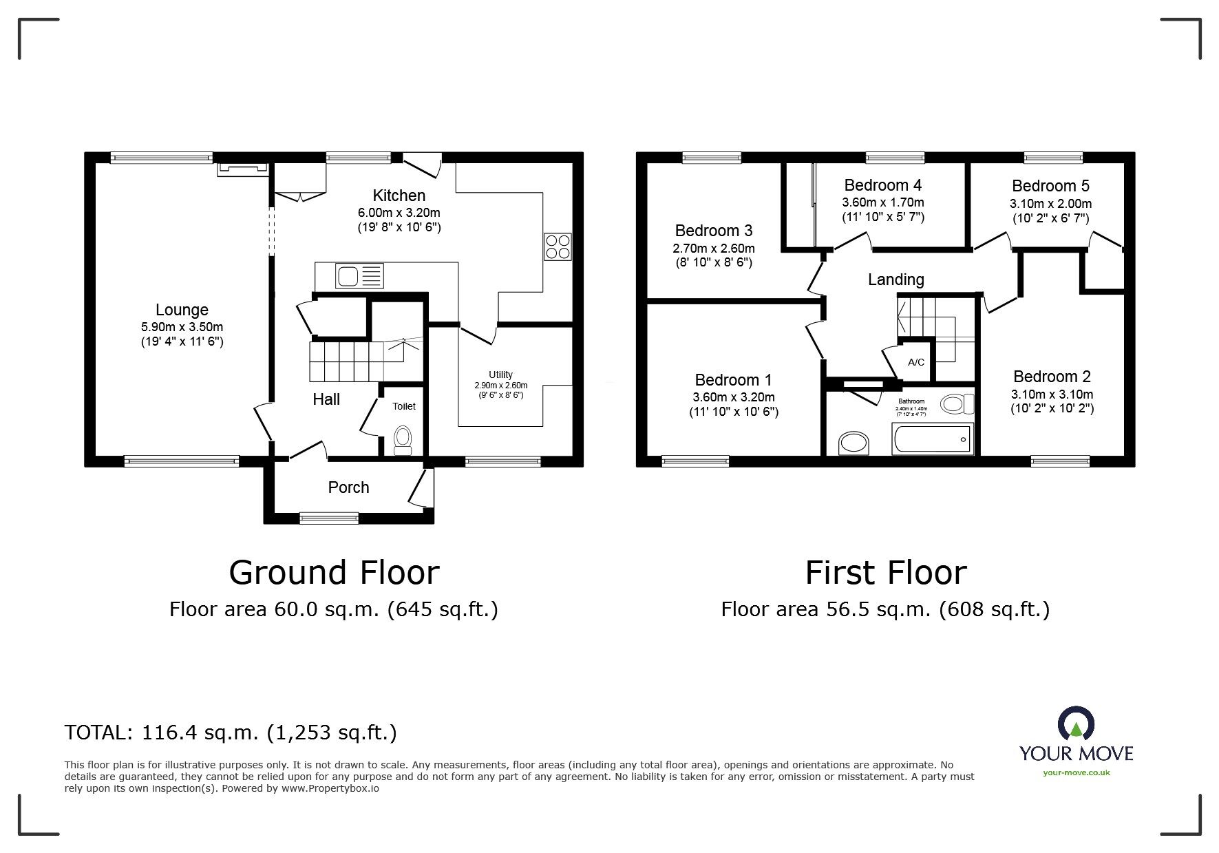 Floorplan of 5 bedroom End Terrace House for sale, Mallard Way, Lower Stoke, Kent, ME3