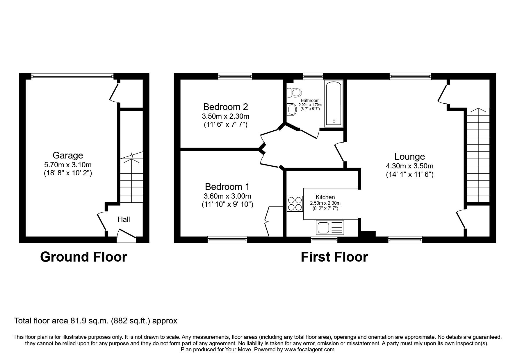 Floorplan of 2 bedroom  Flat for sale, Searchlight Heights, Chattenden, Kent, ME3