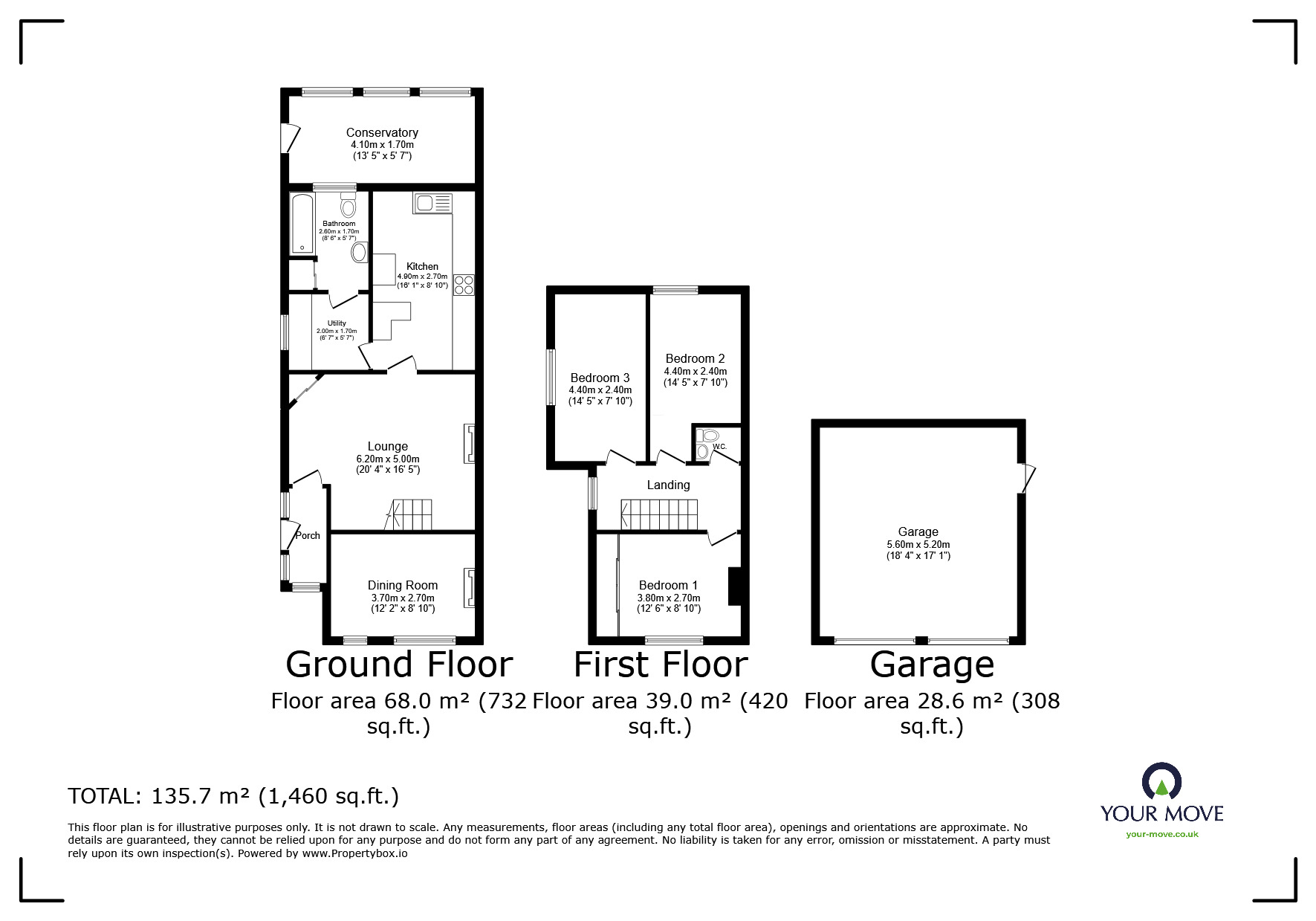 Floorplan of 3 bedroom Semi Detached House for sale, Ratcliffe Highway, St. Mary Hoo, Kent, ME3