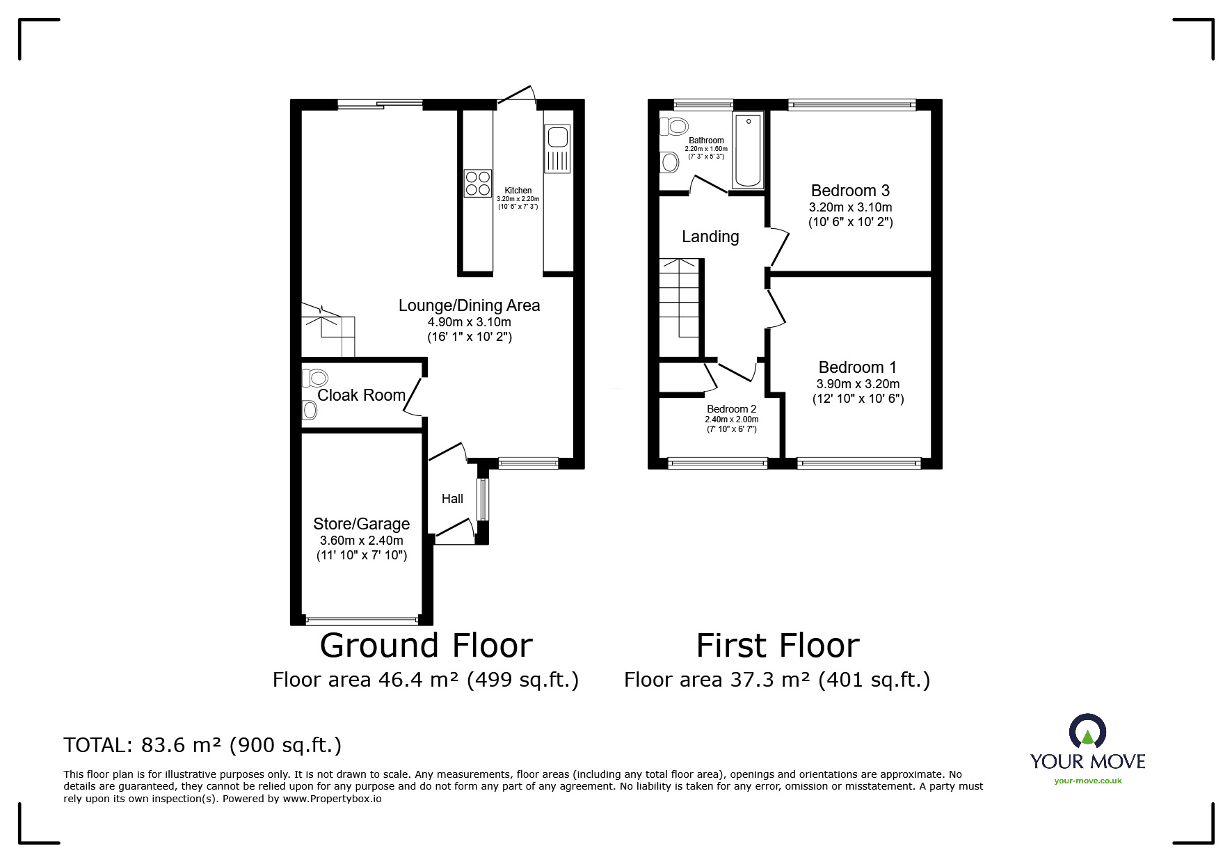 Floorplan of 3 bedroom Mid Terrace House for sale, Seaview, Isle of Grain, Kent, ME3