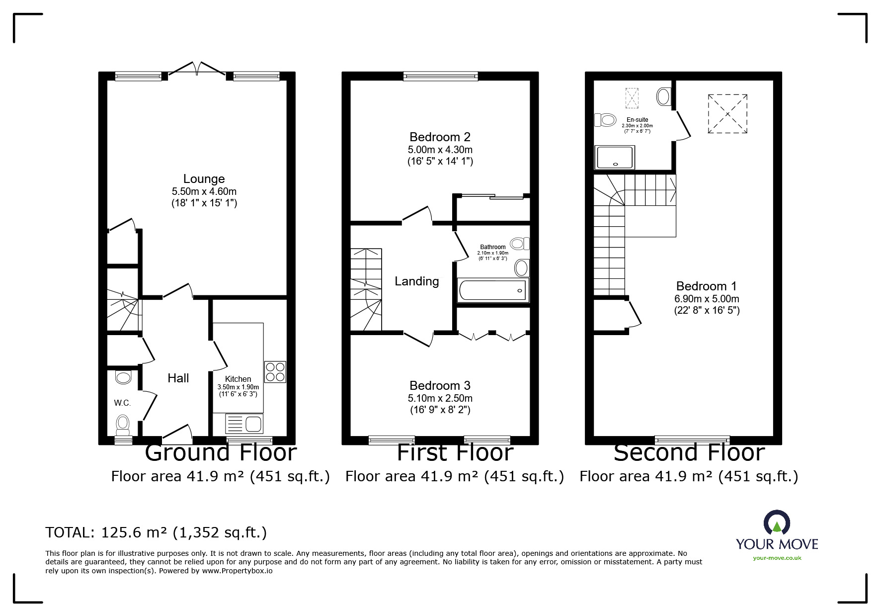 Floorplan of 3 bedroom Mid Terrace House for sale, Baryntyne Crescent, Hoo, Kent, ME3