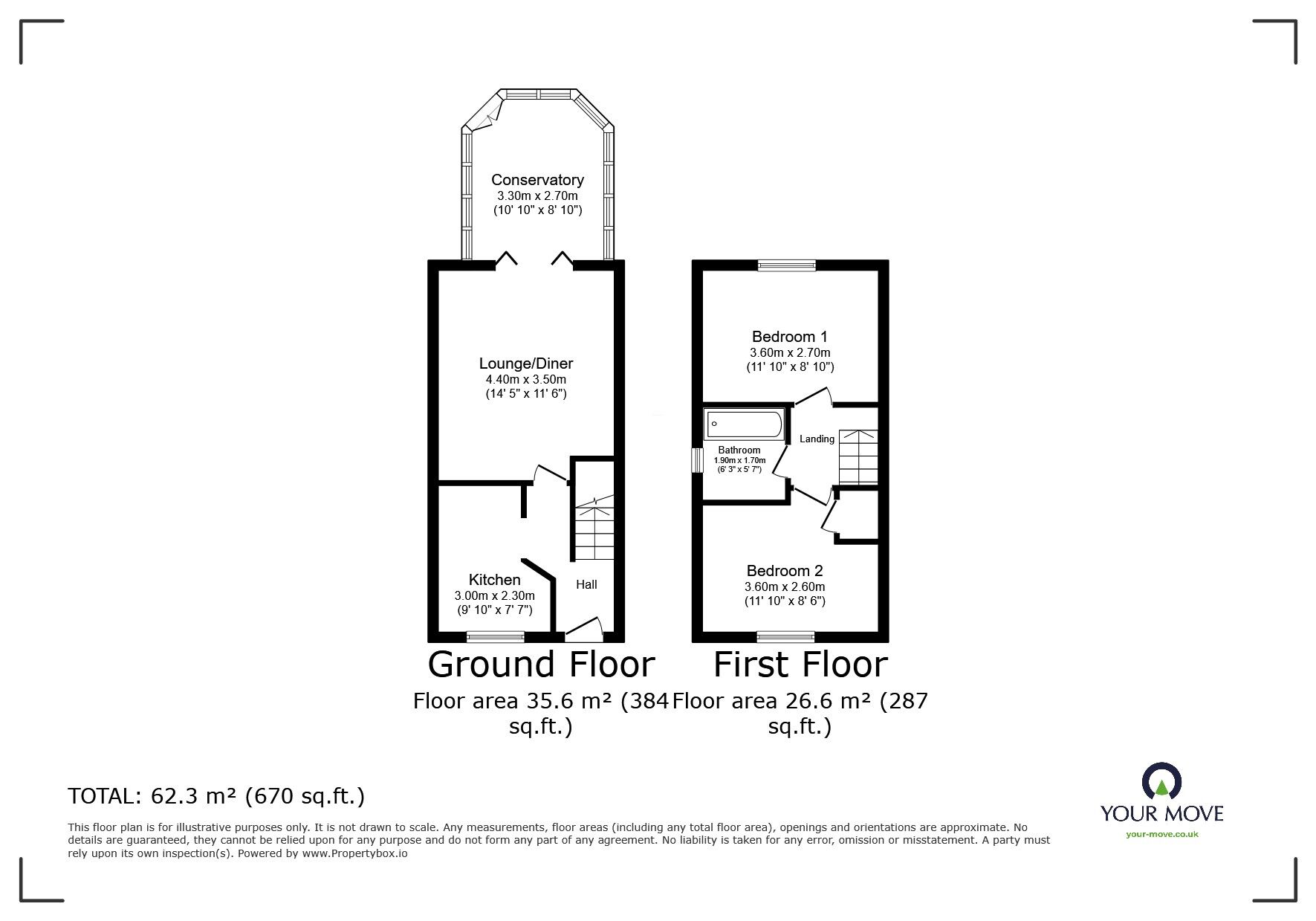 Floorplan of 2 bedroom Semi Detached House for sale, Leaman Close, High Halstow, Kent, ME3