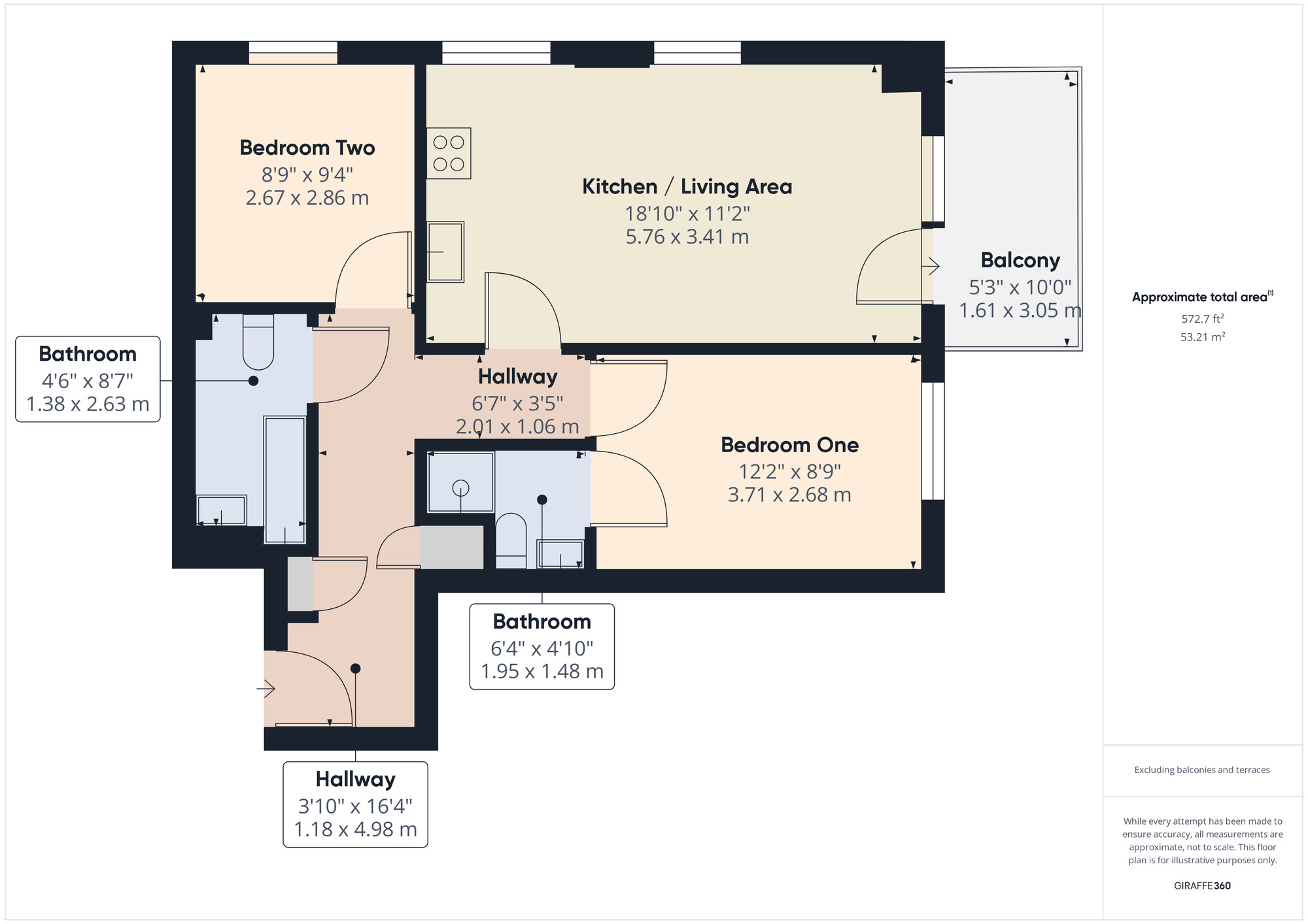 Floorplan of 2 bedroom  Flat for sale, Maxwell Road, Romford, RM7