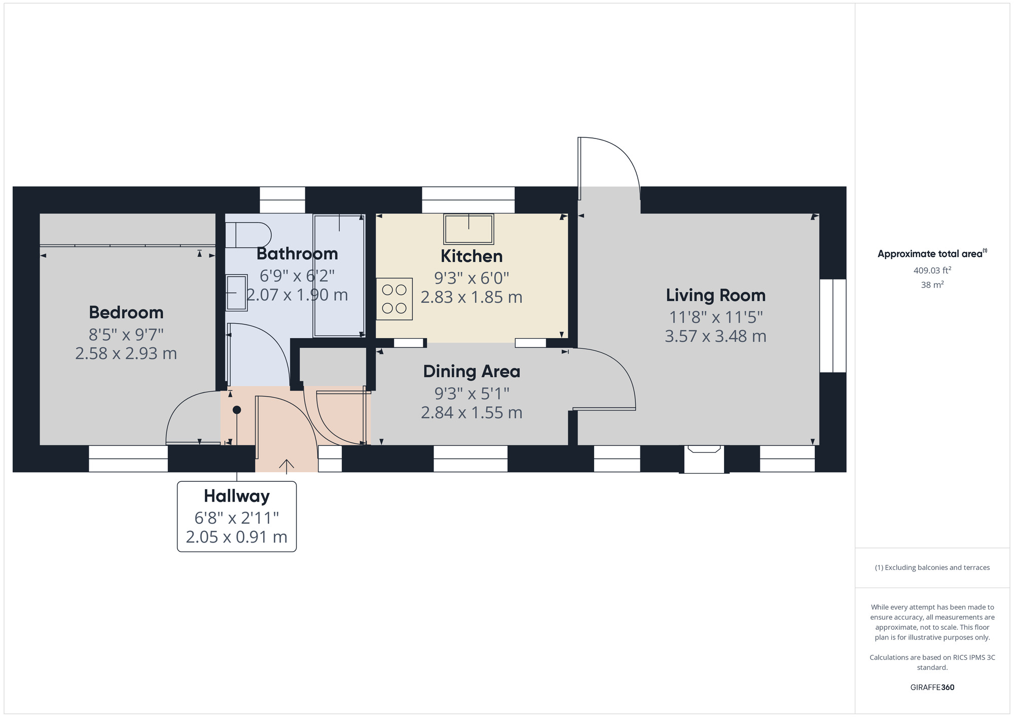 Floorplan of 1 bedroom  Property for sale, Sunset Drive, Havering-Atte-Bower, Romford, RM4