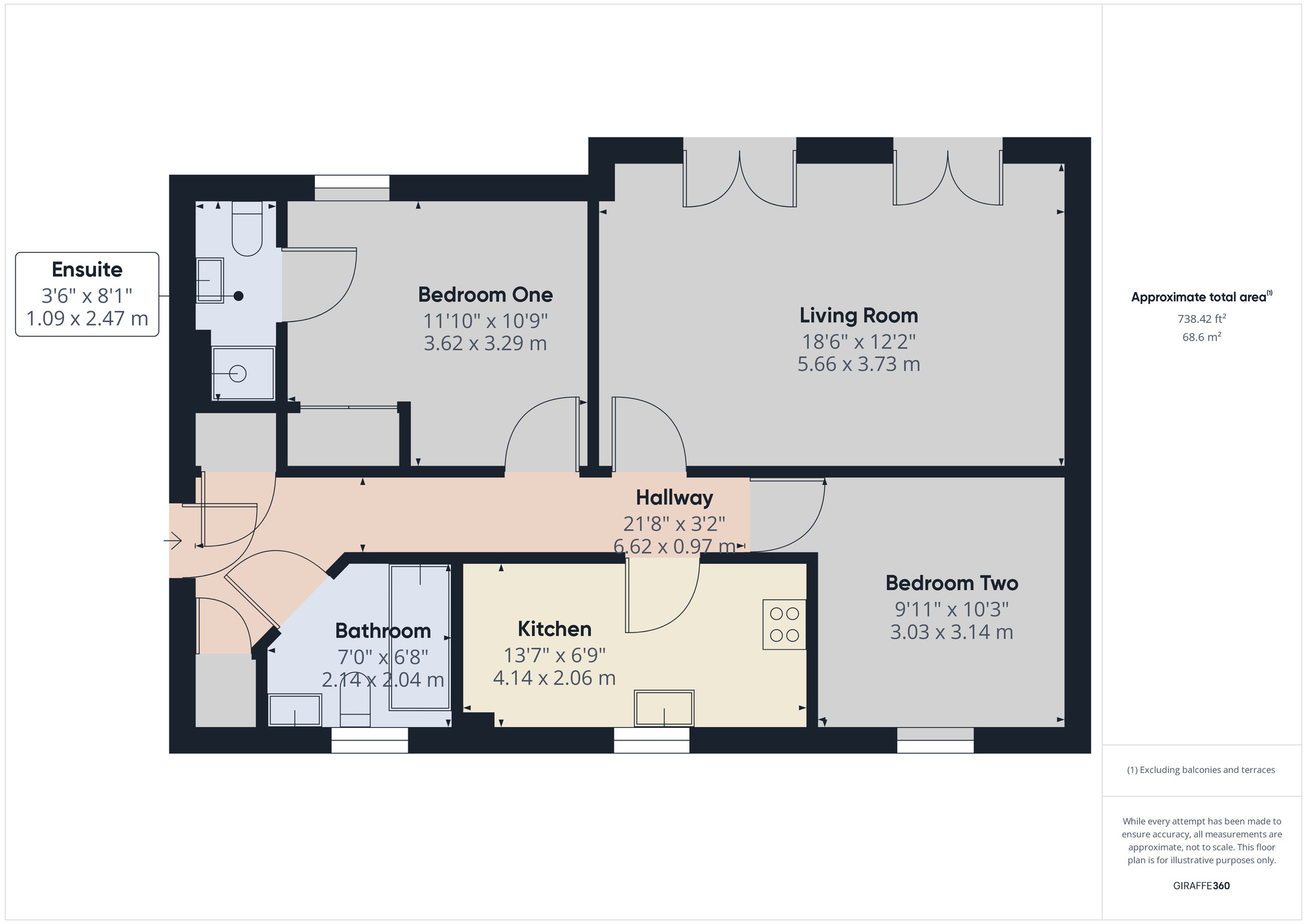 Floorplan of 2 bedroom  Flat for sale, Kipling Close, Warley, Essex, CM14