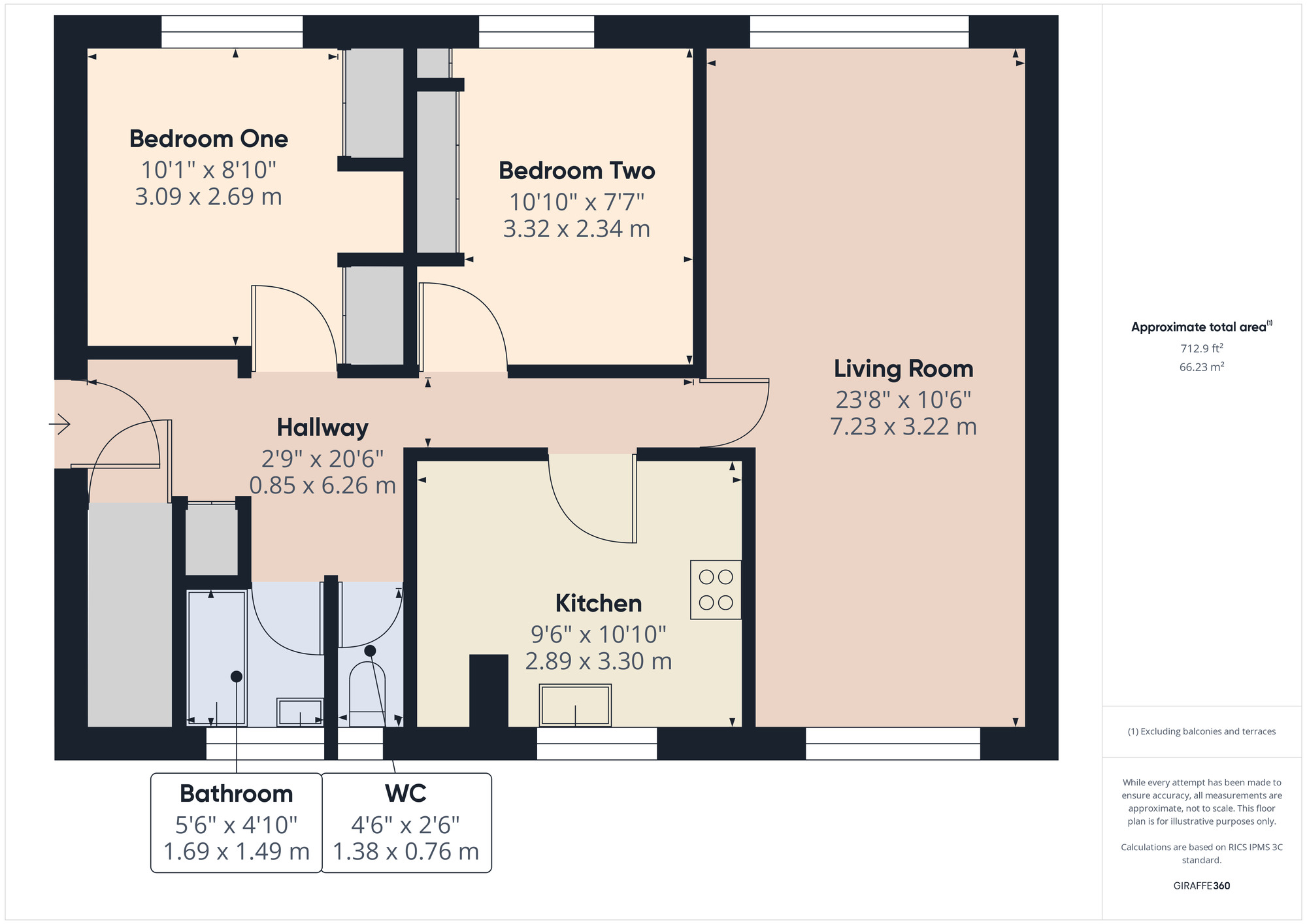 Floorplan of 2 bedroom  Flat for sale, Tomlins Orchard, Barking, Essex, IG11