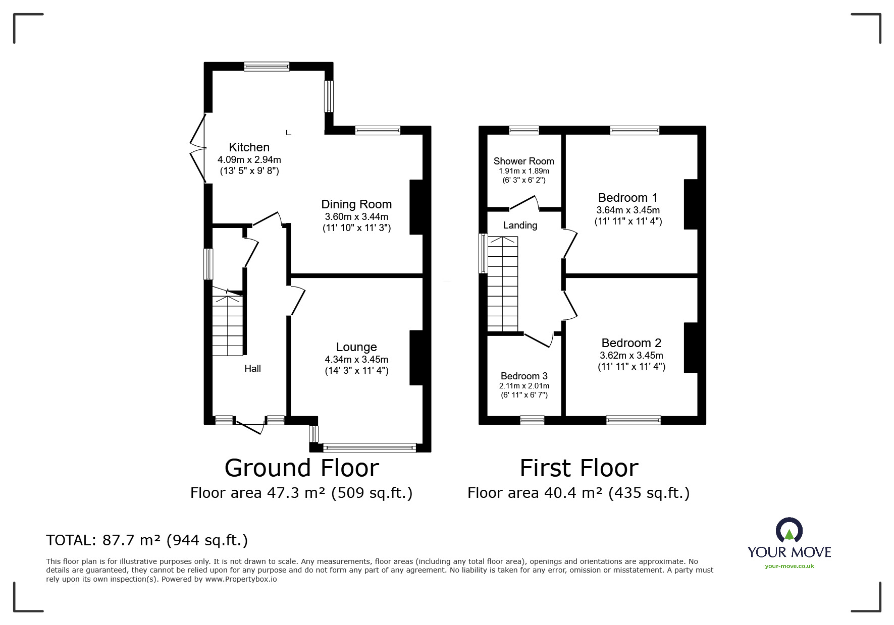 Floorplan of 3 bedroom Semi Detached House for sale, Percy Street, Ilkeston, Derbyshire, DE7