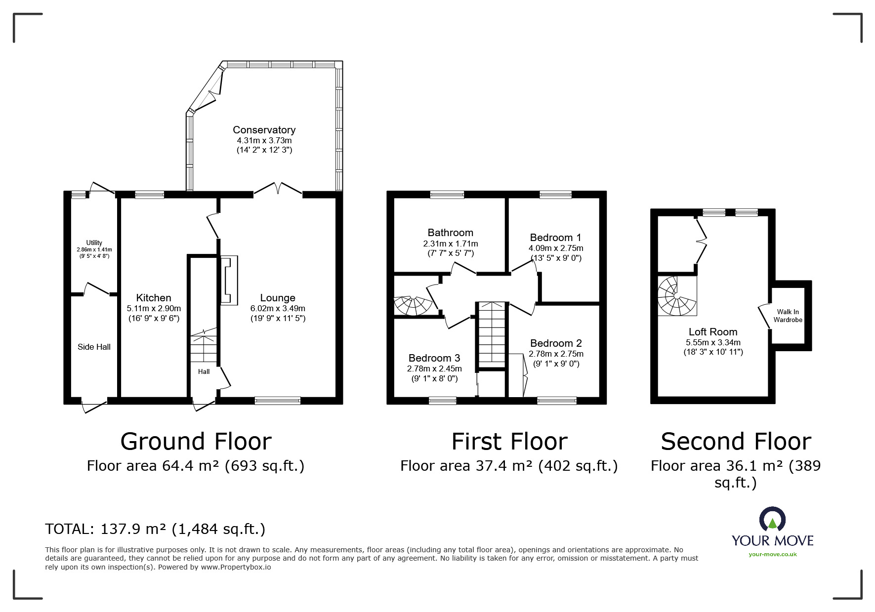 Floorplan of 4 bedroom Semi Detached House for sale, Abbot Road, Ilkeston, DE7