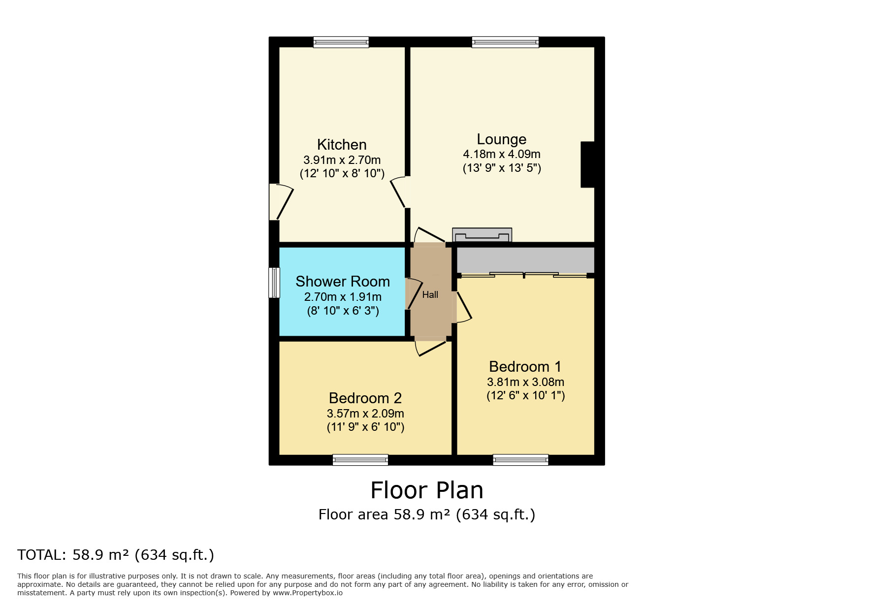 Floorplan of 2 bedroom Detached Bungalow for sale, Croft Close, Ockbrook, Derbyshire, DE72