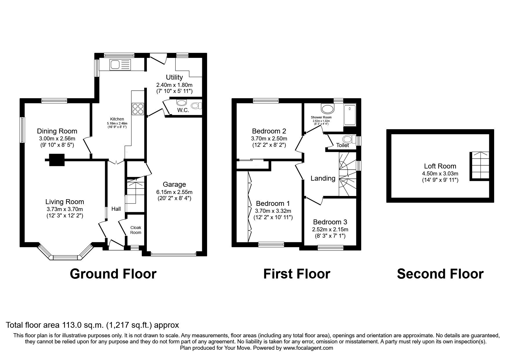 Floorplan of 3 bedroom Detached House for sale, Newtons Lane, Cossall, Nottinghamshire, NG16