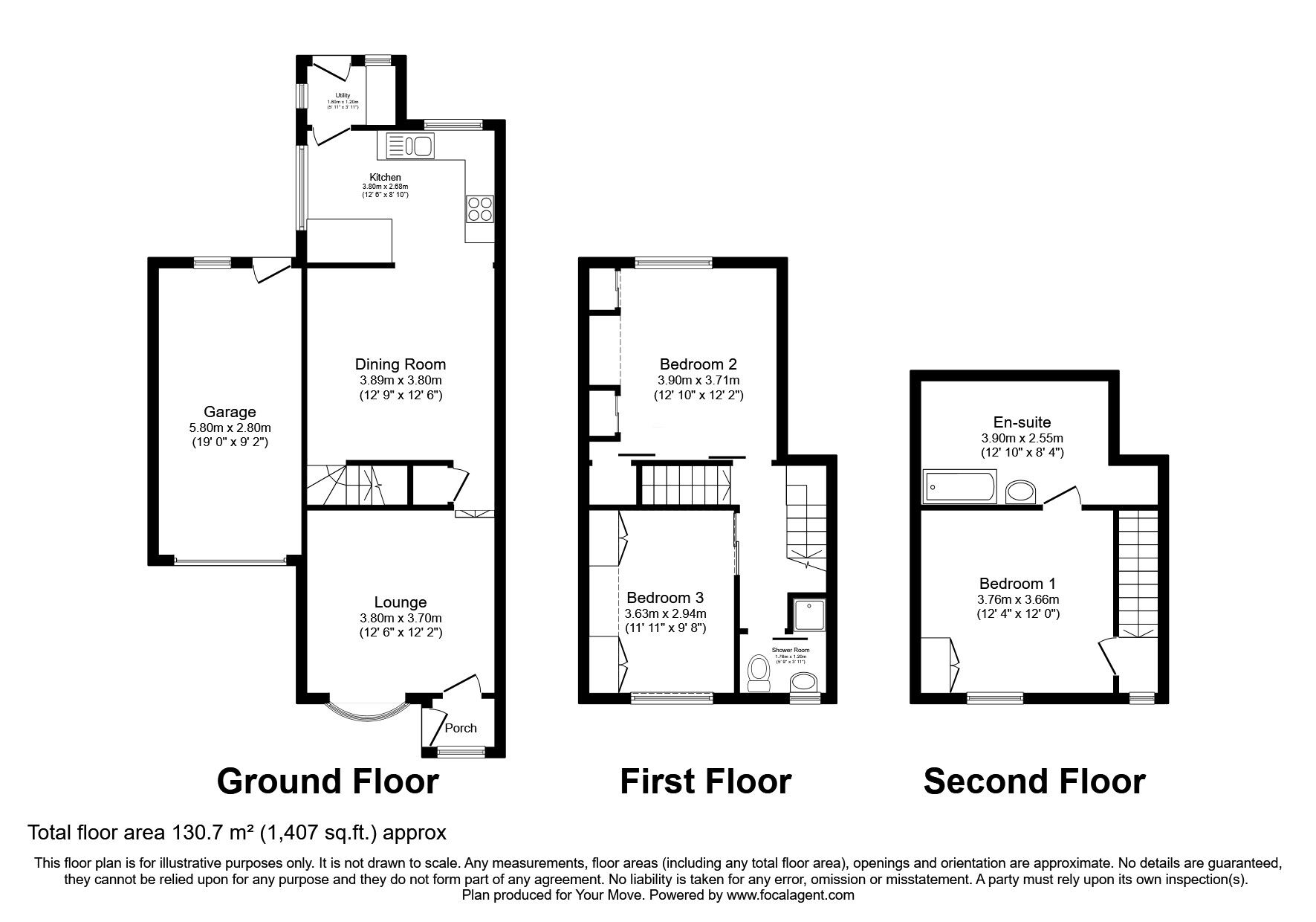 Floorplan of 3 bedroom End Terrace House for sale, Nottingham Road, Ilkeston, Derbyshire, DE7