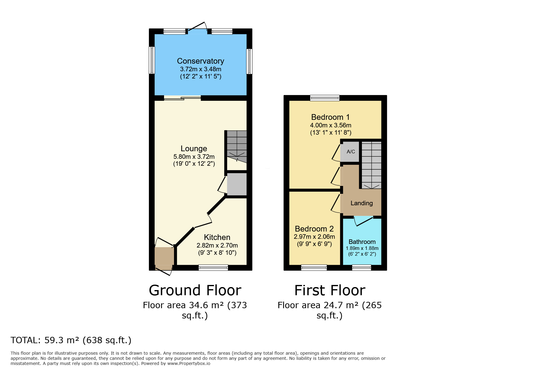 Floorplan of 2 bedroom Semi Detached House for sale, Rupert Street, Ilkeston, Derbyshire, DE7