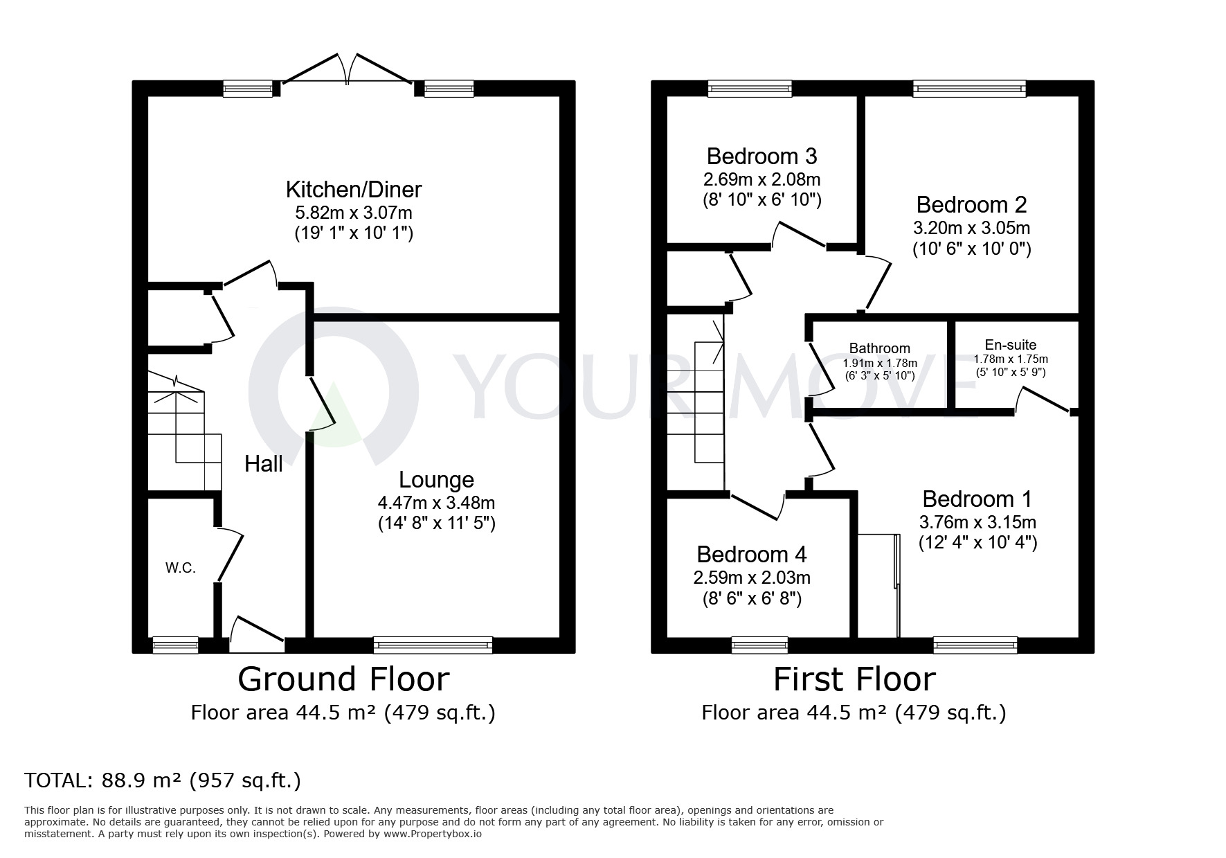 Floorplan of 4 bedroom Semi Detached House to rent, Butterworth Road, Sutton In Ashfield, Nottinghamshire, NG17