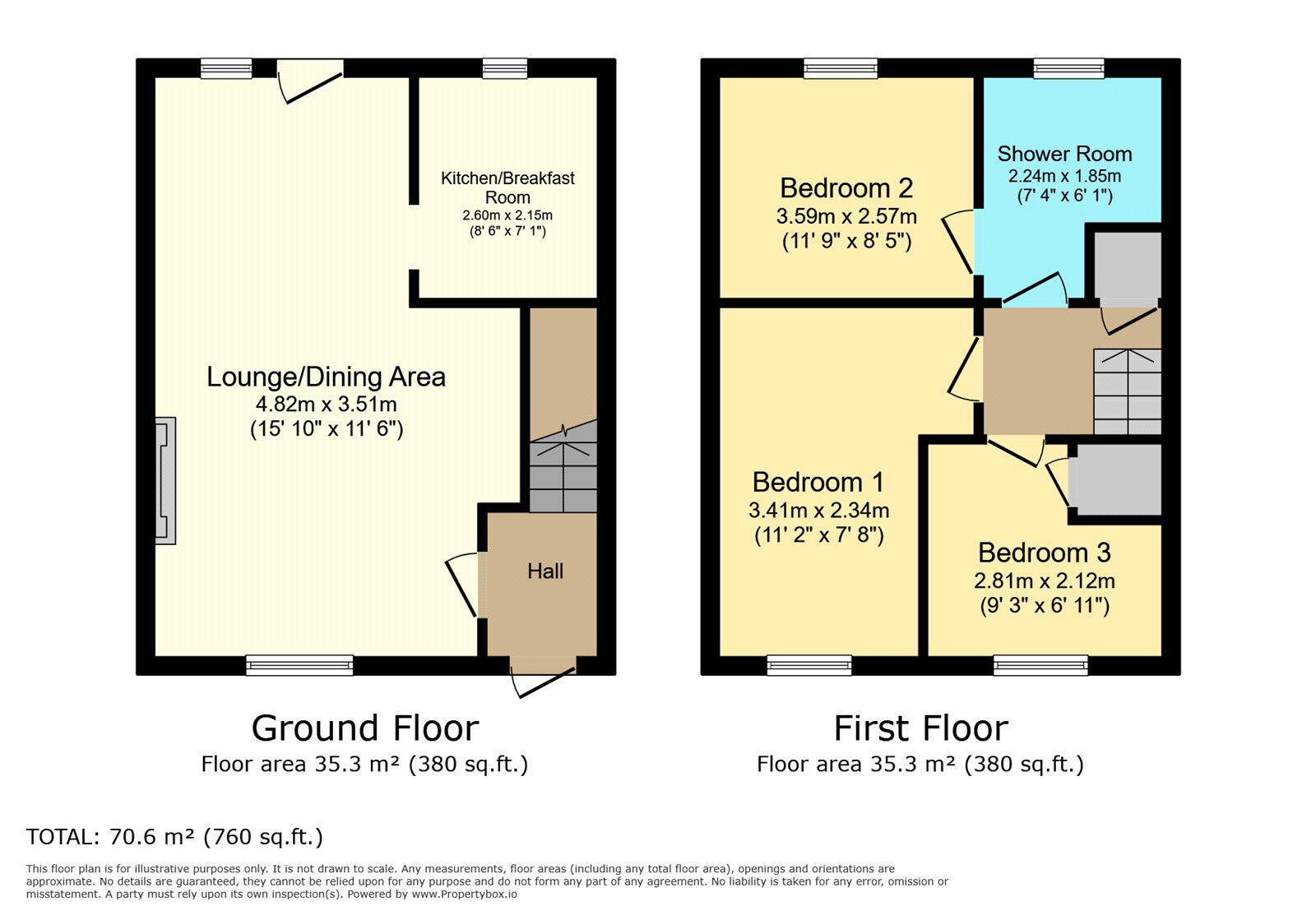 Floorplan of 3 bedroom Mid Terrace House for sale, Beatty Walk, Ilkeston, Derbyshire, DE7