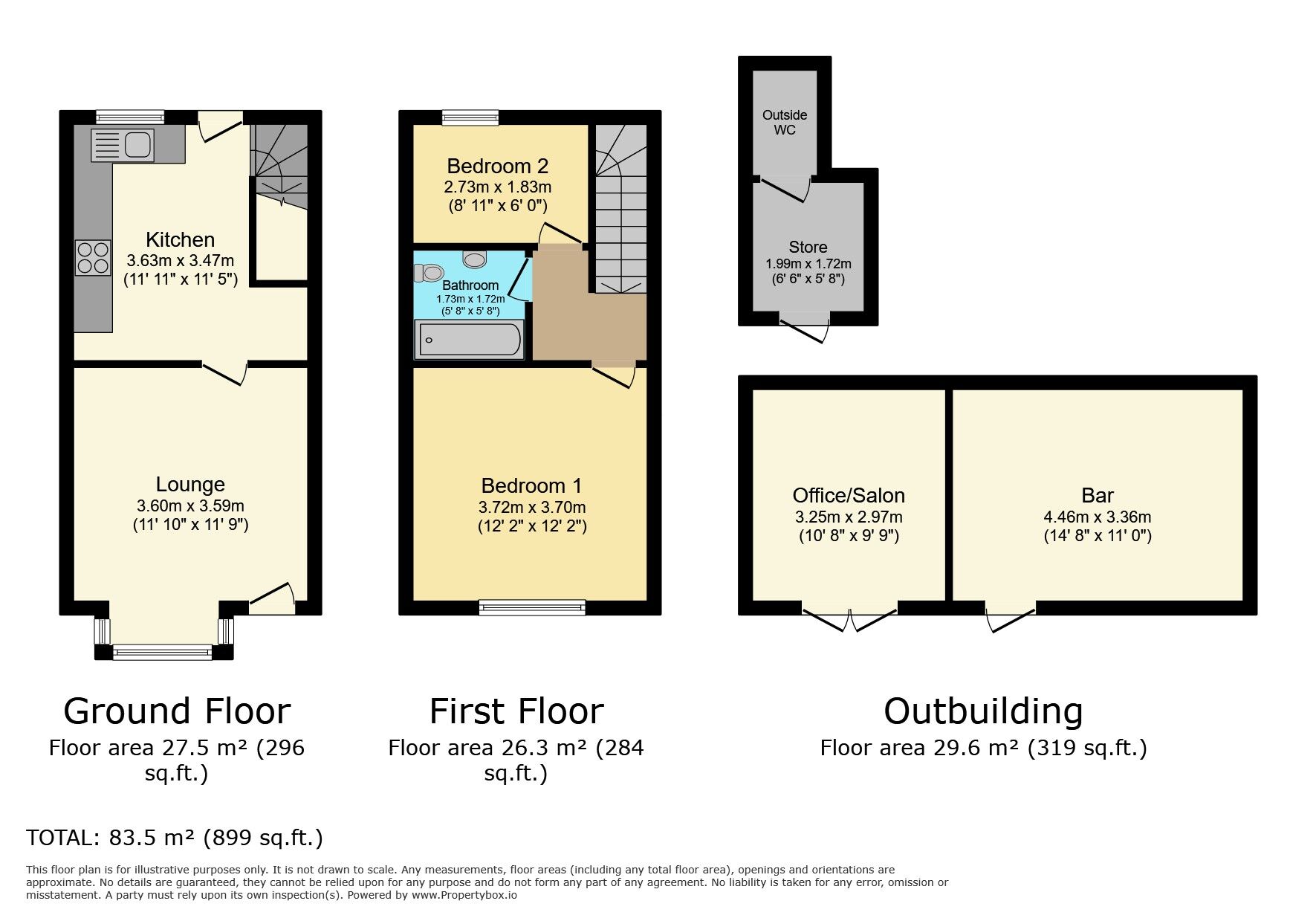 Floorplan of 2 bedroom Mid Terrace House for sale, Littlewell Lane, Stanton-by-Dale, Derbyshire, DE7