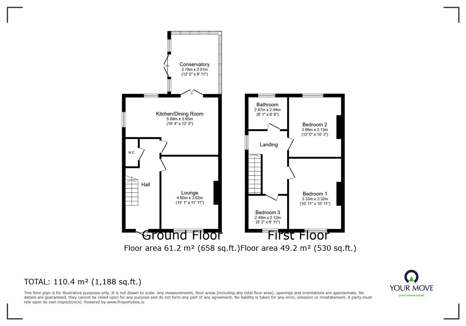 Floorplan of 3 bedroom Semi Detached House for sale, Broadway, Heanor, Derbyshire, DE75