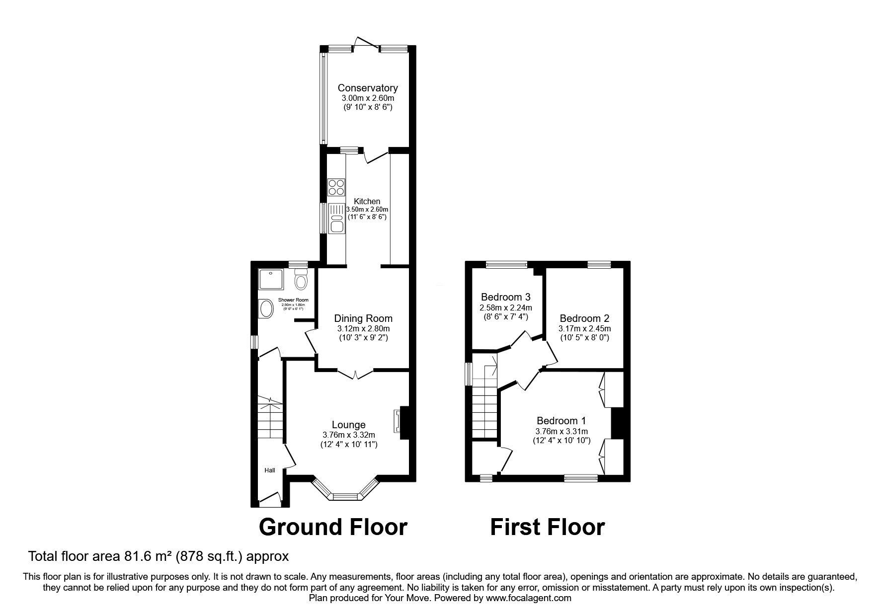 Floorplan of 3 bedroom Semi Detached House for sale, Black Hills Drive, Ilkeston, Derbyshire, DE7