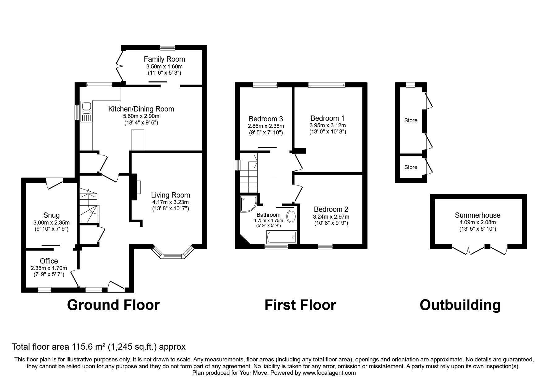 Floorplan of 3 bedroom Semi Detached House for sale, Plumptre Way, Eastwood, Nottinghamshire, NG16